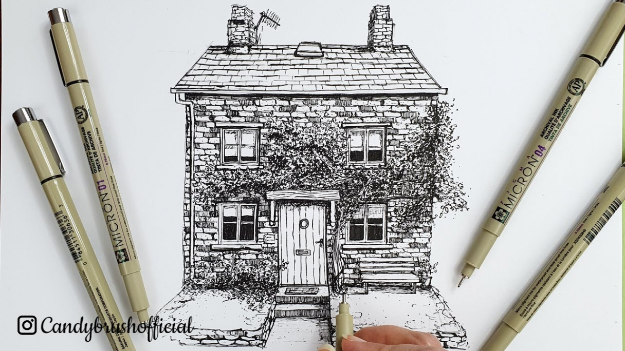 Pen & Ink Urban Sketching Series  An Old House  Draw with me