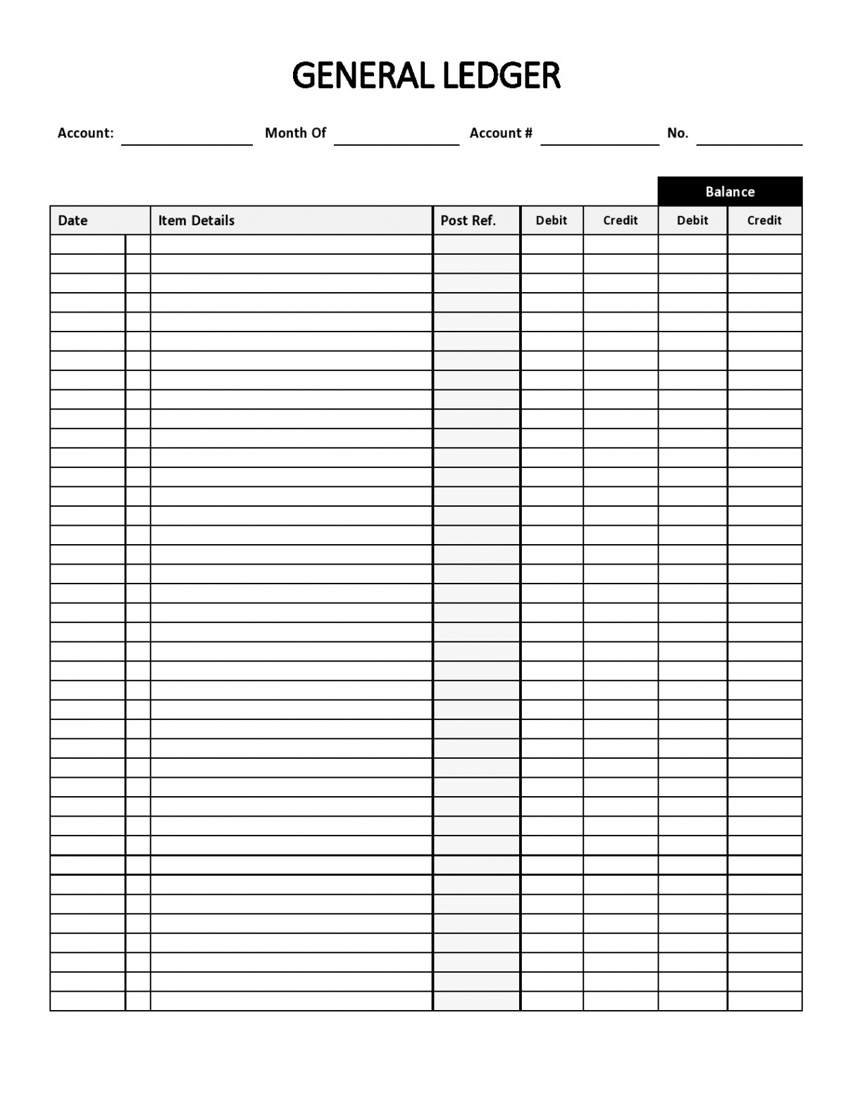 Perfect General Ledger Templates [Excel, Word] ᐅ TemplateLab