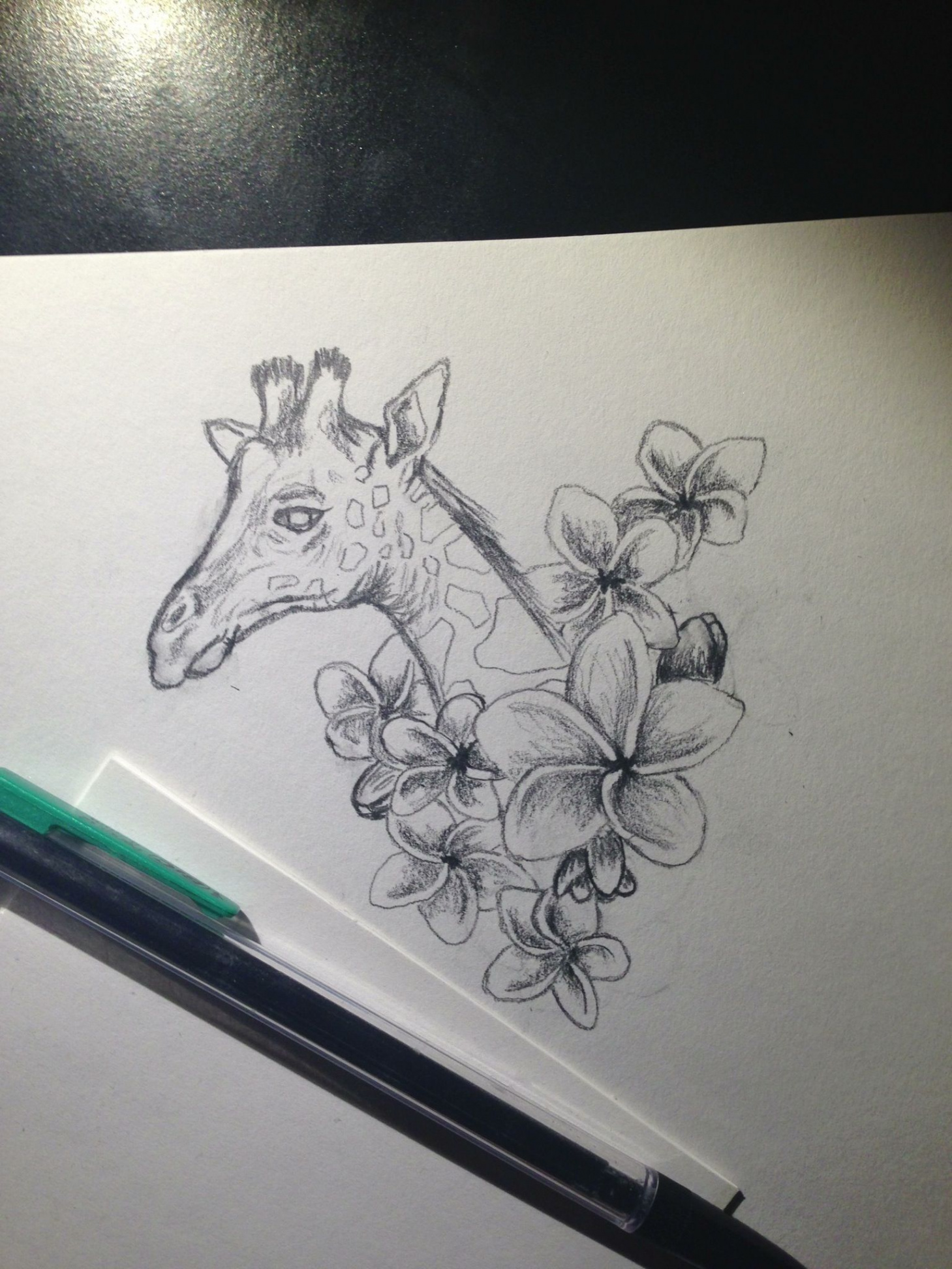 Pin by Wes Villacres on Illustrations  Giraffe tattoos, Flower