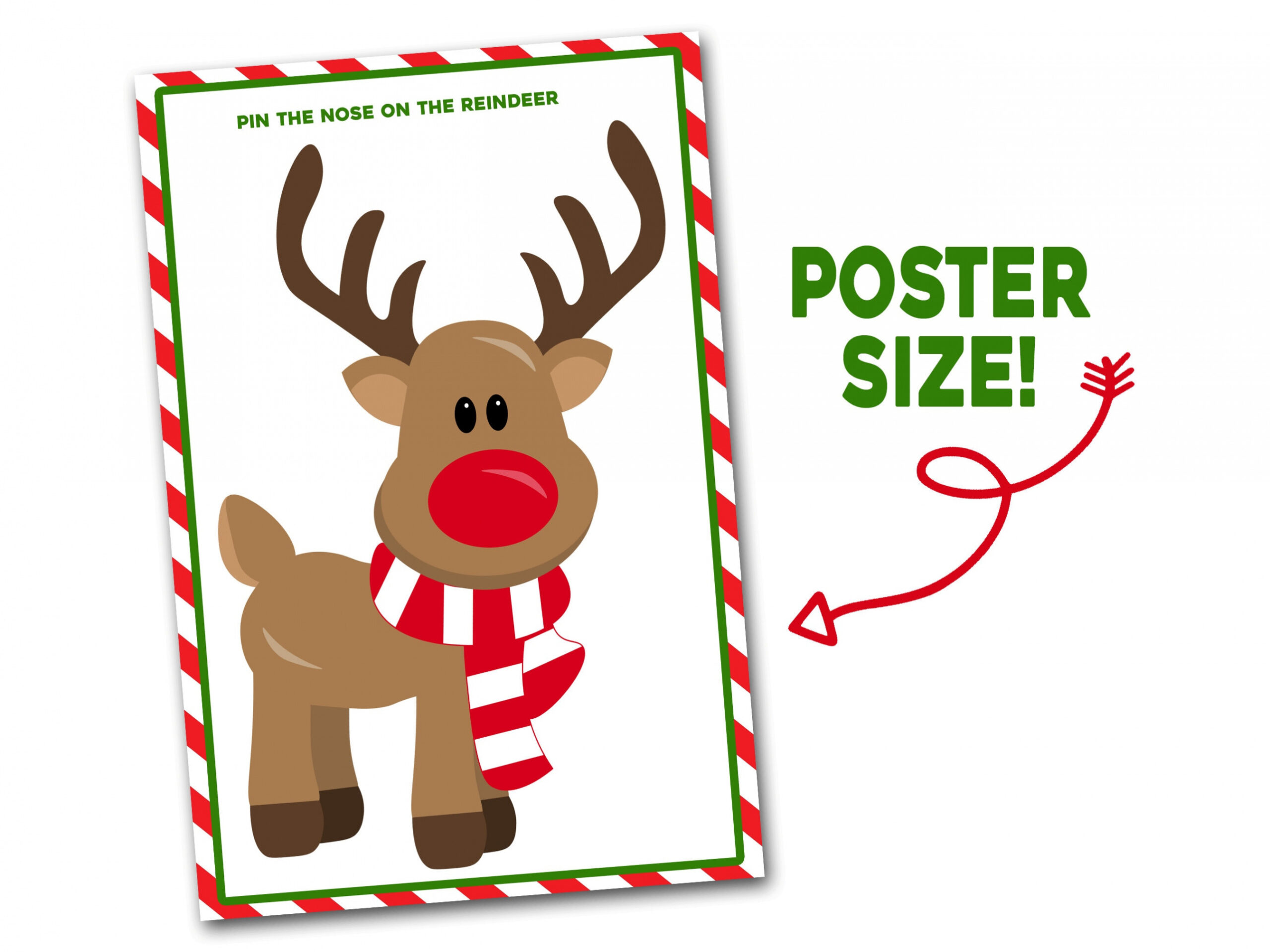 Pin the Nose on the Reindeer Printable Christmas Class Party - Etsy