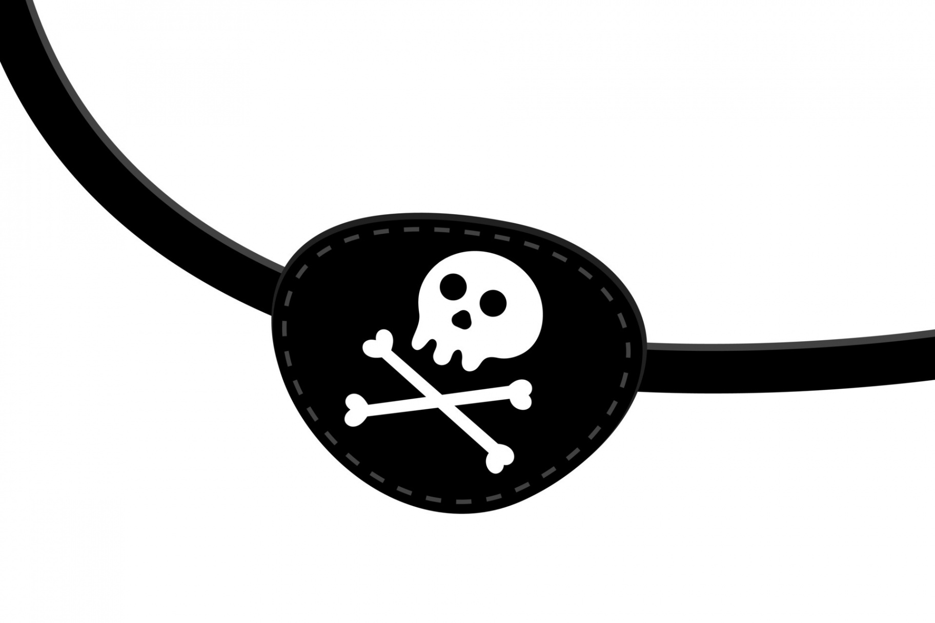 Pirate eye patch icon sign flat style design vector illustration