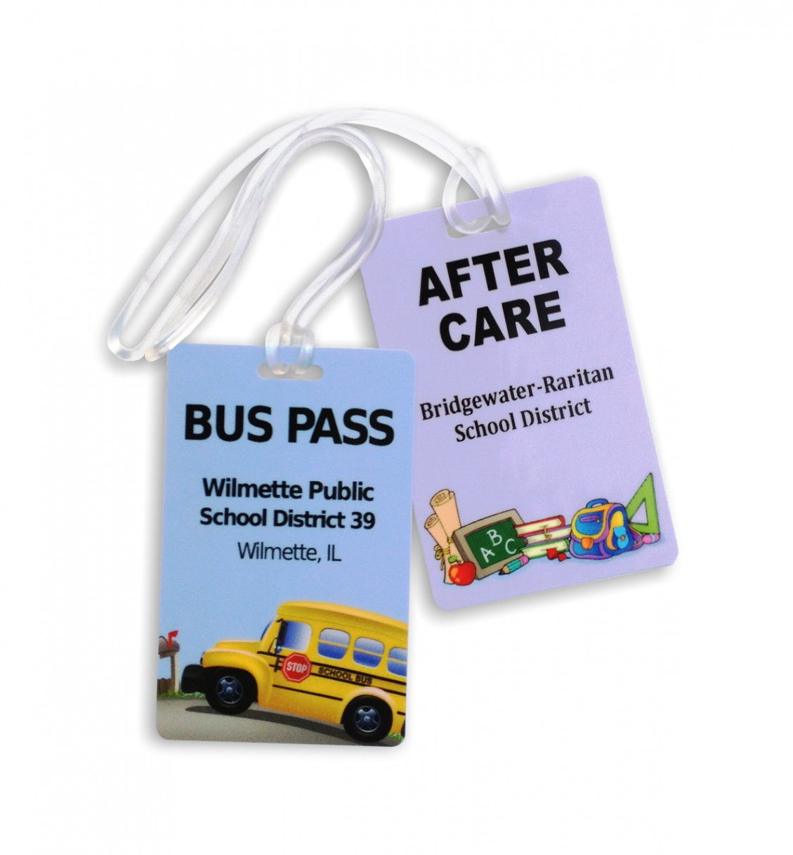 Plastic Bus Tag, Routing Tags with Loop Attachment