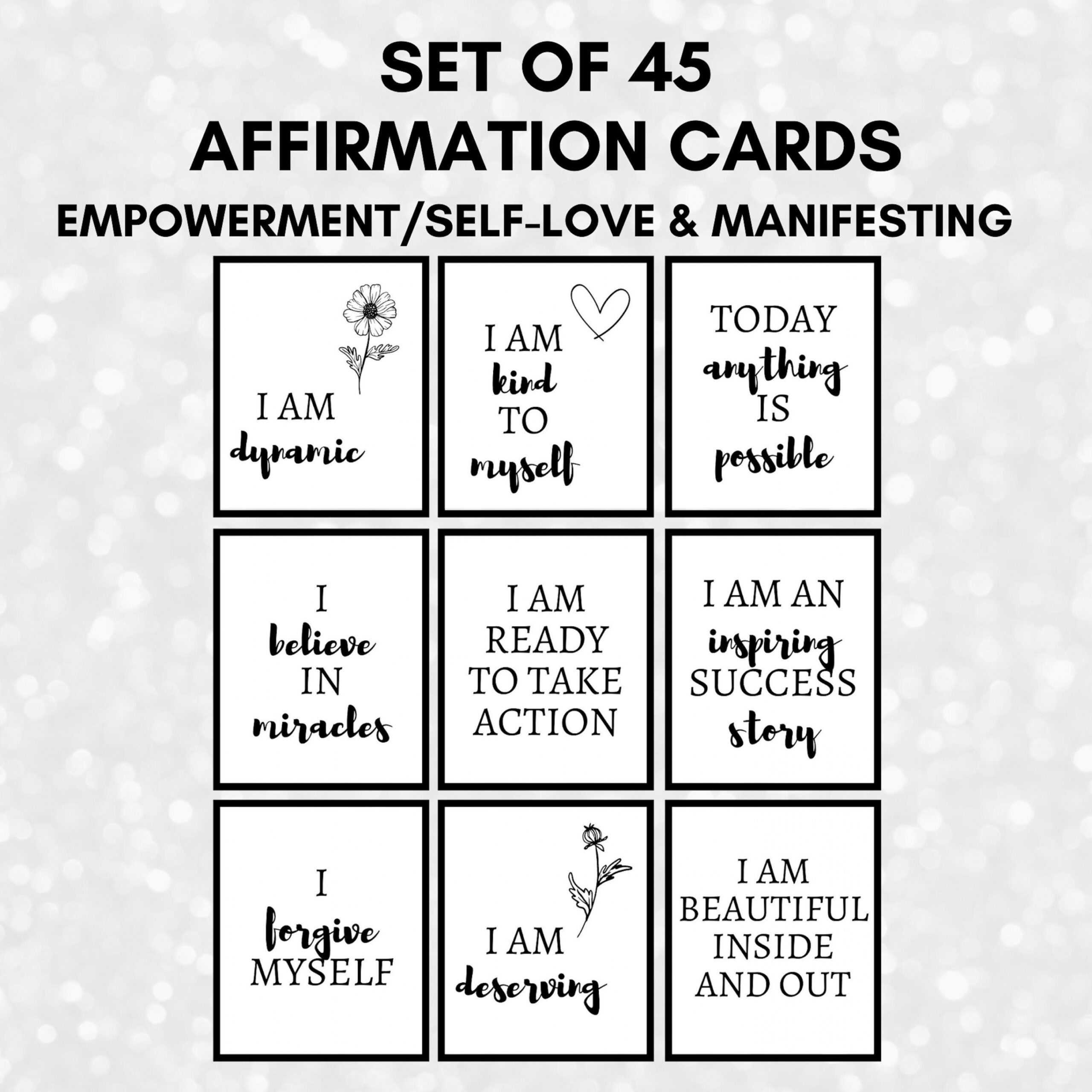 Positive Affirmation Cards Printable Daily Affirmation Cards