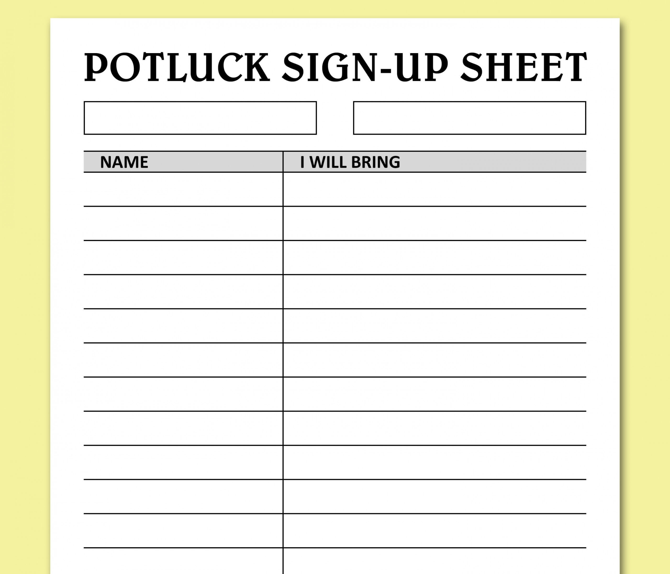 Potluck Sign Up Sheet, Feiertage Events Potluck Brunch Dinner Party Food  Signup Organizer, Instant Download, Letter, A, PDF