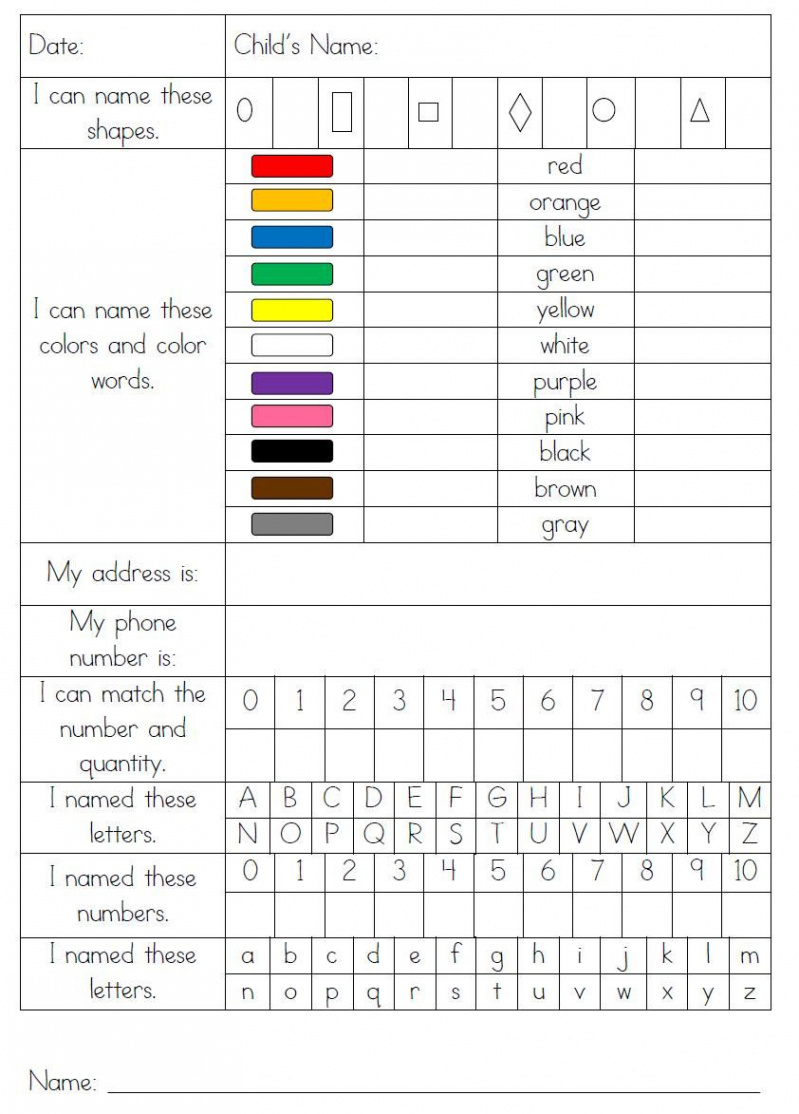 pre k assessment  Preschool assessment, Kindergarten assessment