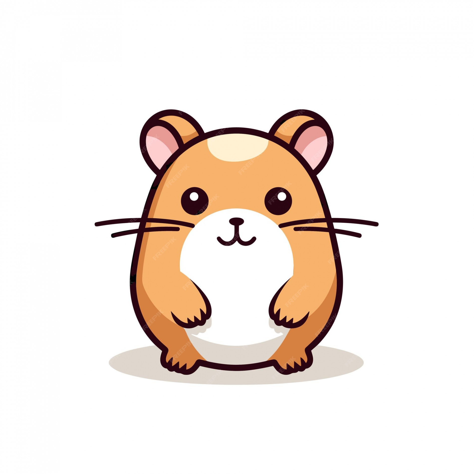 Premium Vector  A cartoon drawing of a hamster with a white face