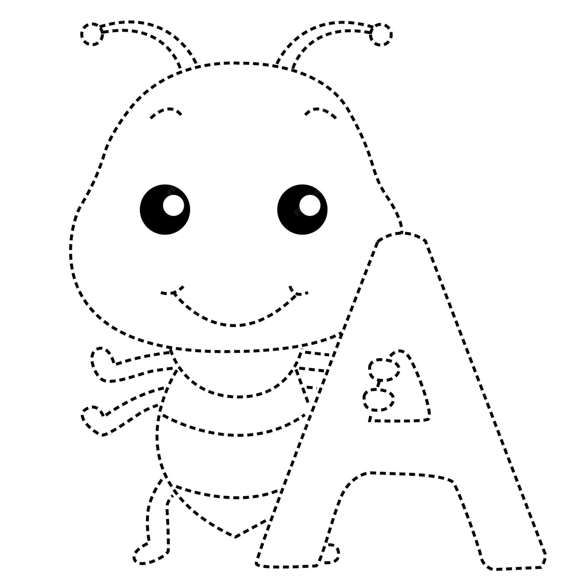 Premium Vector  Ant animal cartoon doodle kawaii anime coloring