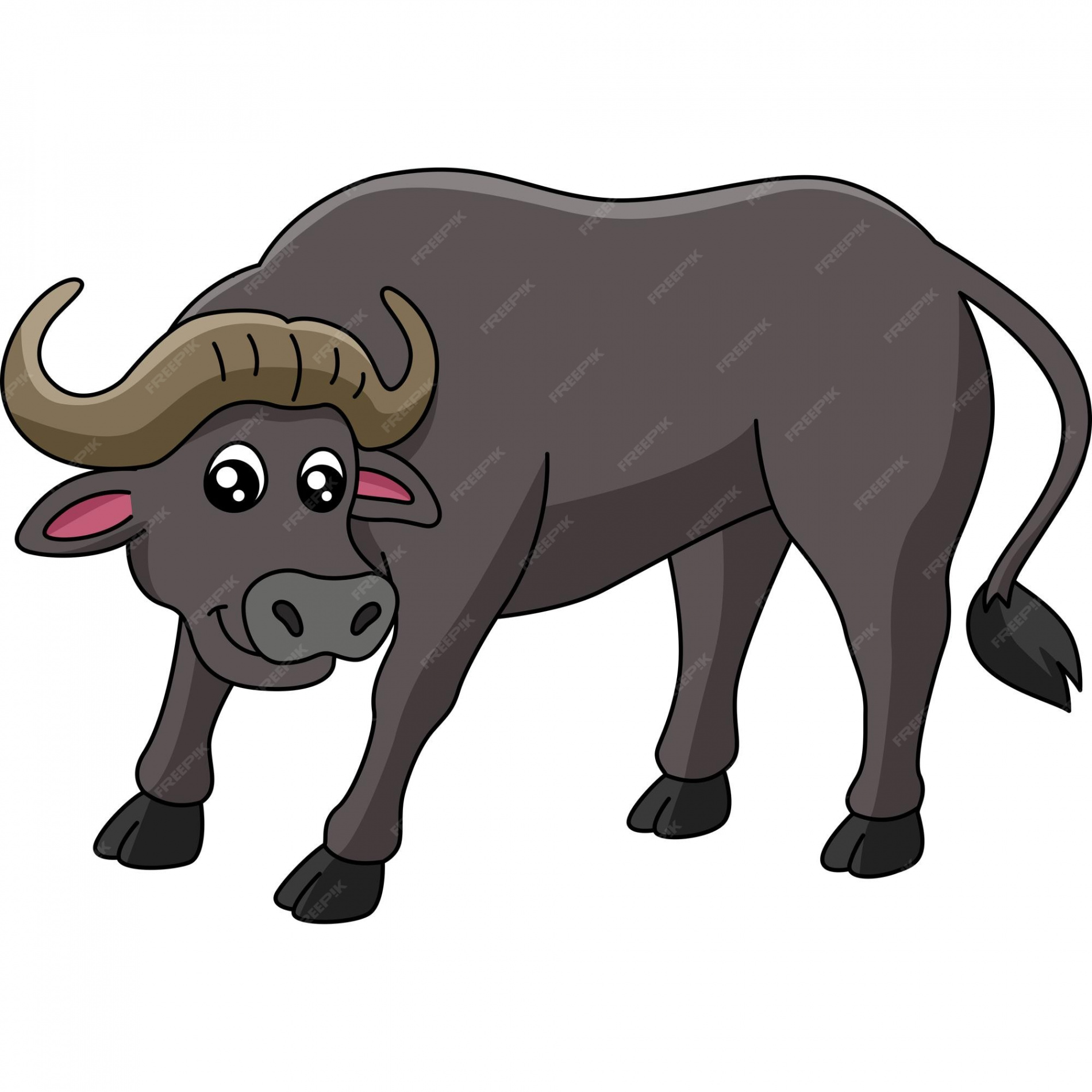 Premium Vector  Buffalo cartoon clipart vector illustration