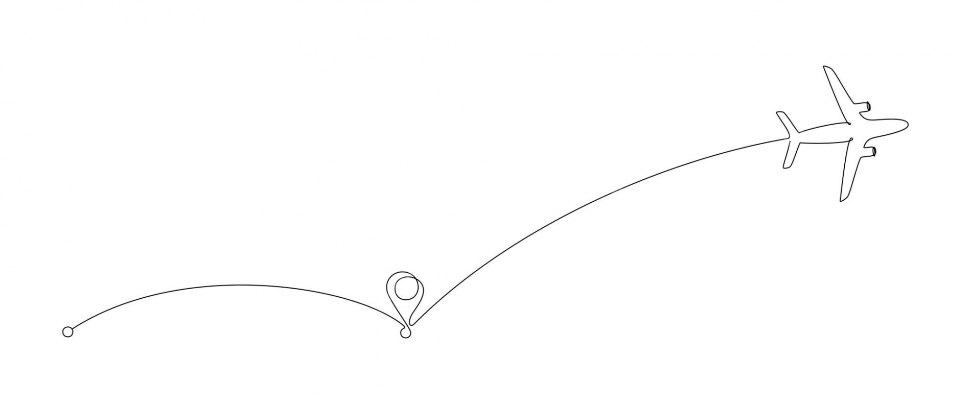 Premium Vector  Flying airplane and path points in one continuous