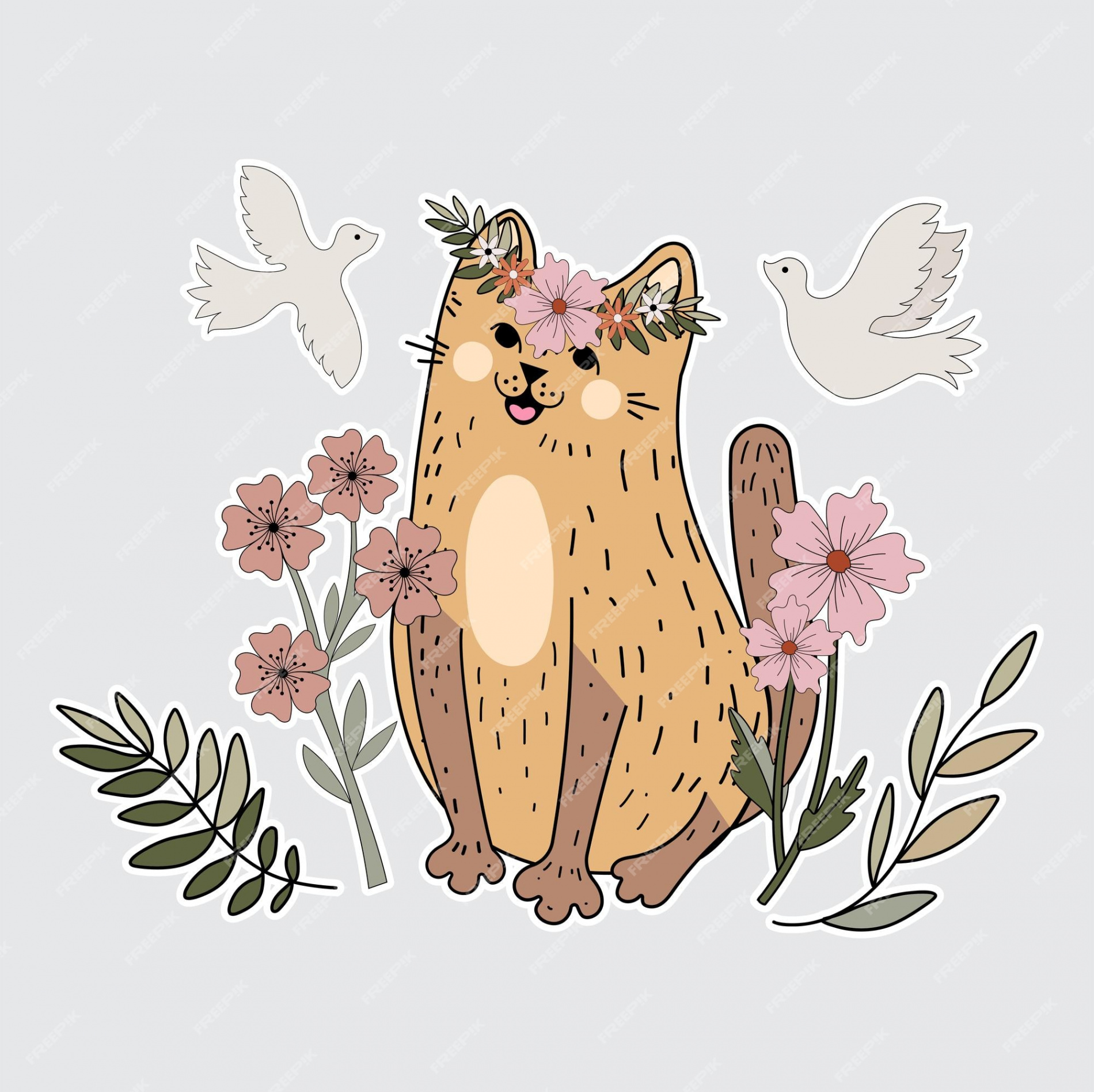 Premium Vector  Funny and cheerful cat. cat s, s