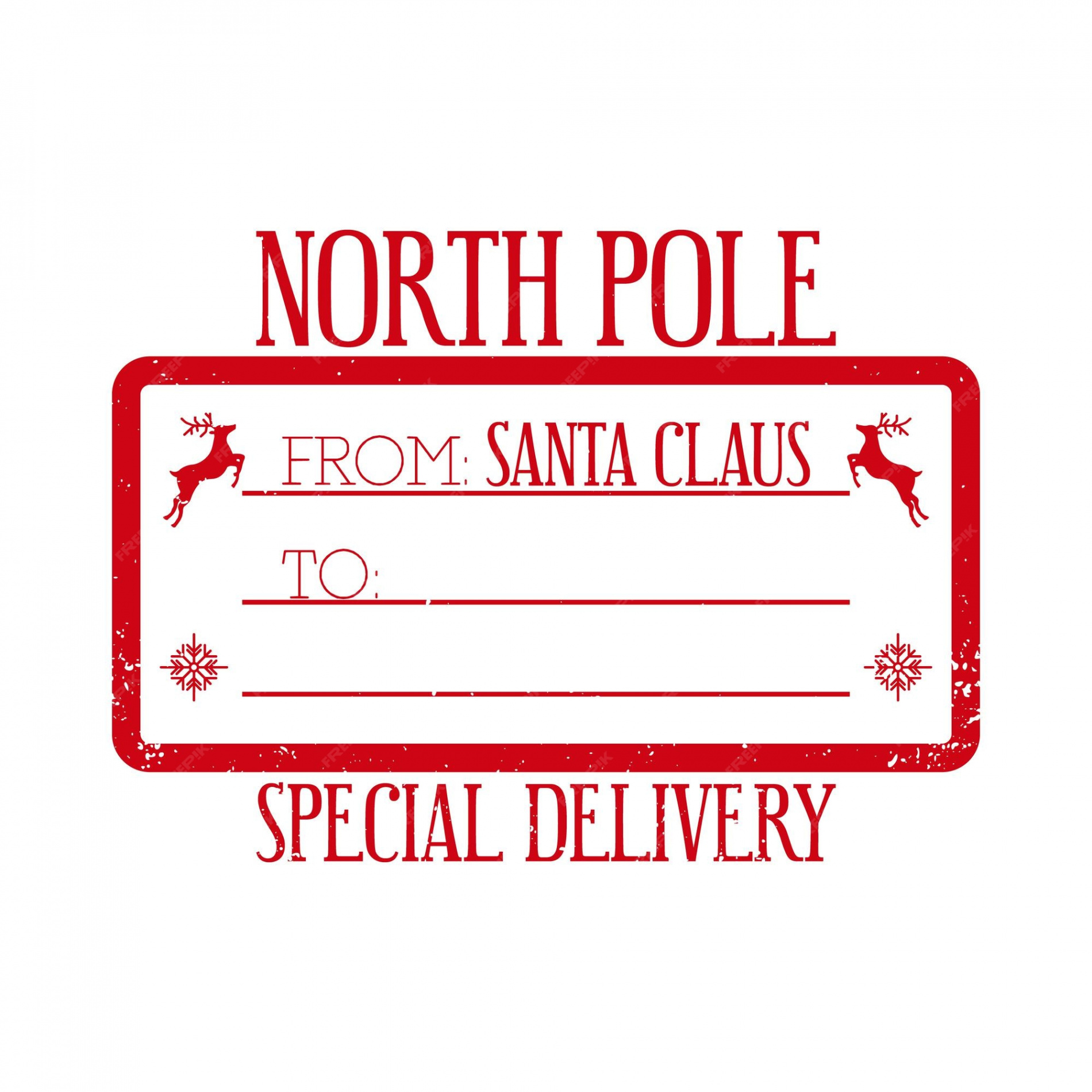 Premium Vector  North pole special delivery from santa claus