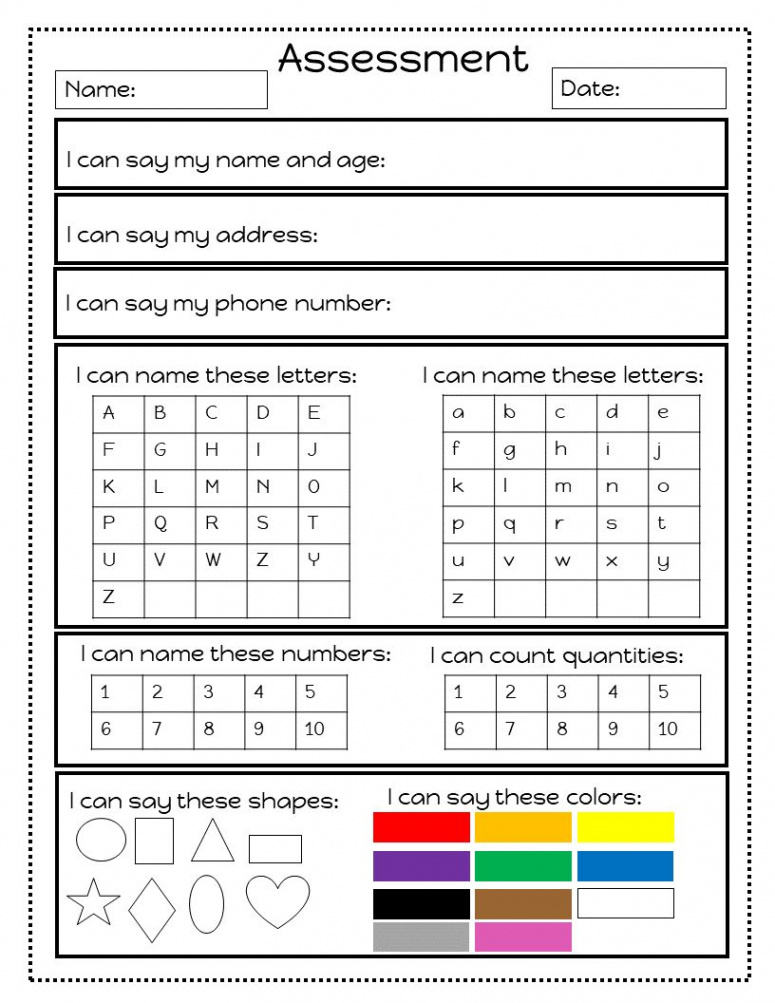 Preschool Assessment Forms Free Printable – preschool assessment