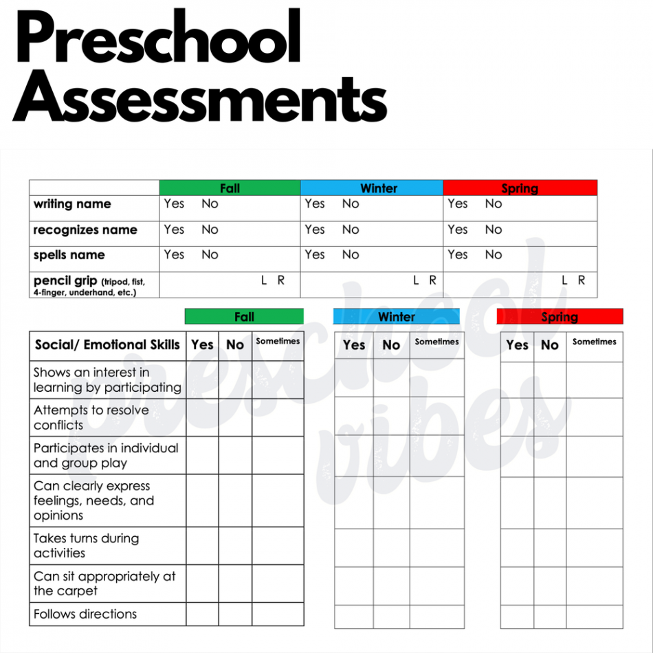 Preschool Assessments — Preschool Vibes