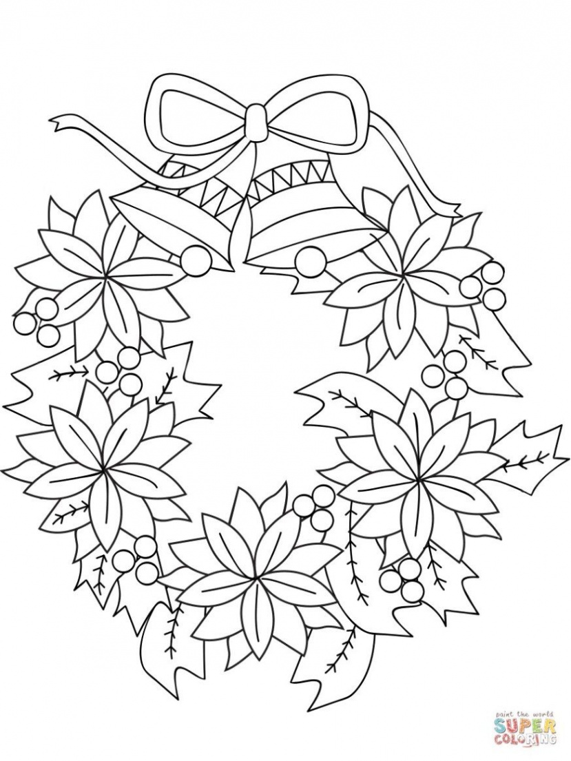 + Pretty Picture of Christmas Wreath Coloring Pages