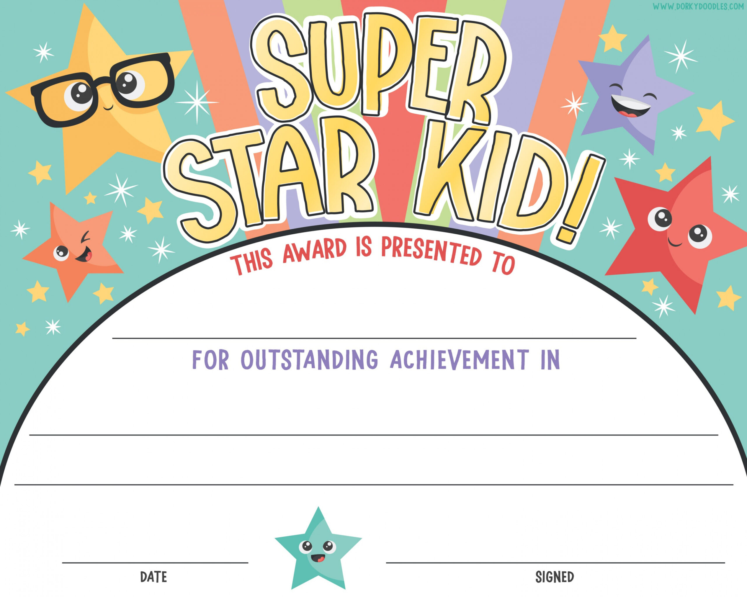 Printable Award Certificate for Kids – Dorky Doodles