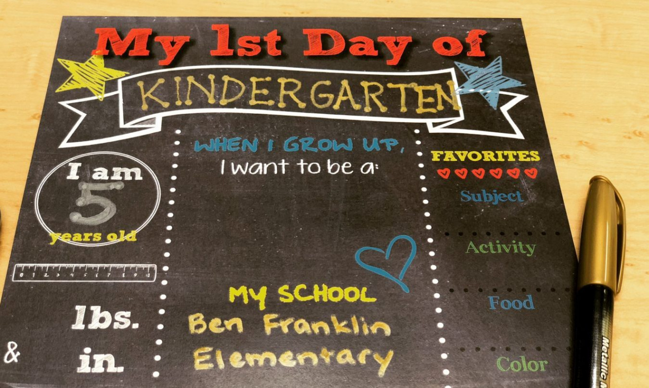 Printable Back-to-School Chalkboard Sign - #NeverDoneWithFun