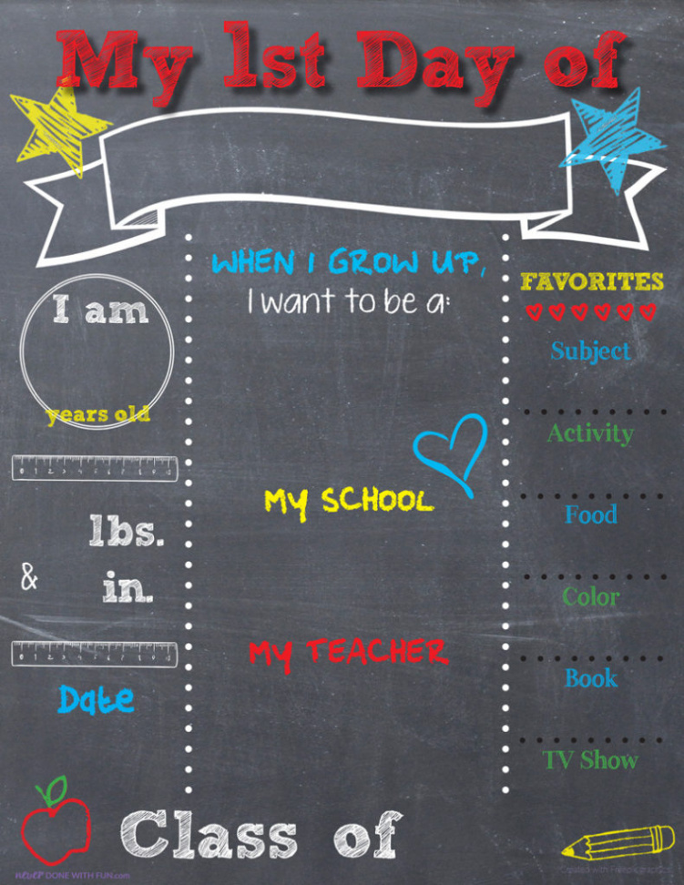 Printable Back-to-School Chalkboard Sign - #NeverDoneWithFun
