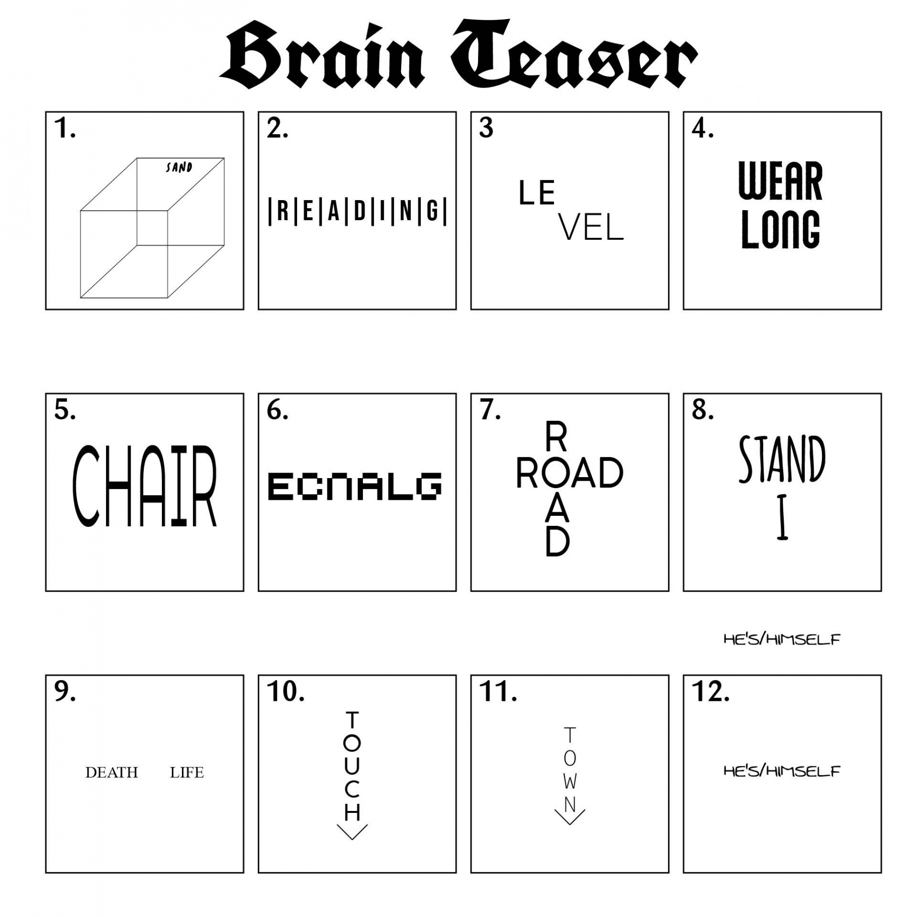 Printable Brain Teasers  Brain games, Printable brain teasers