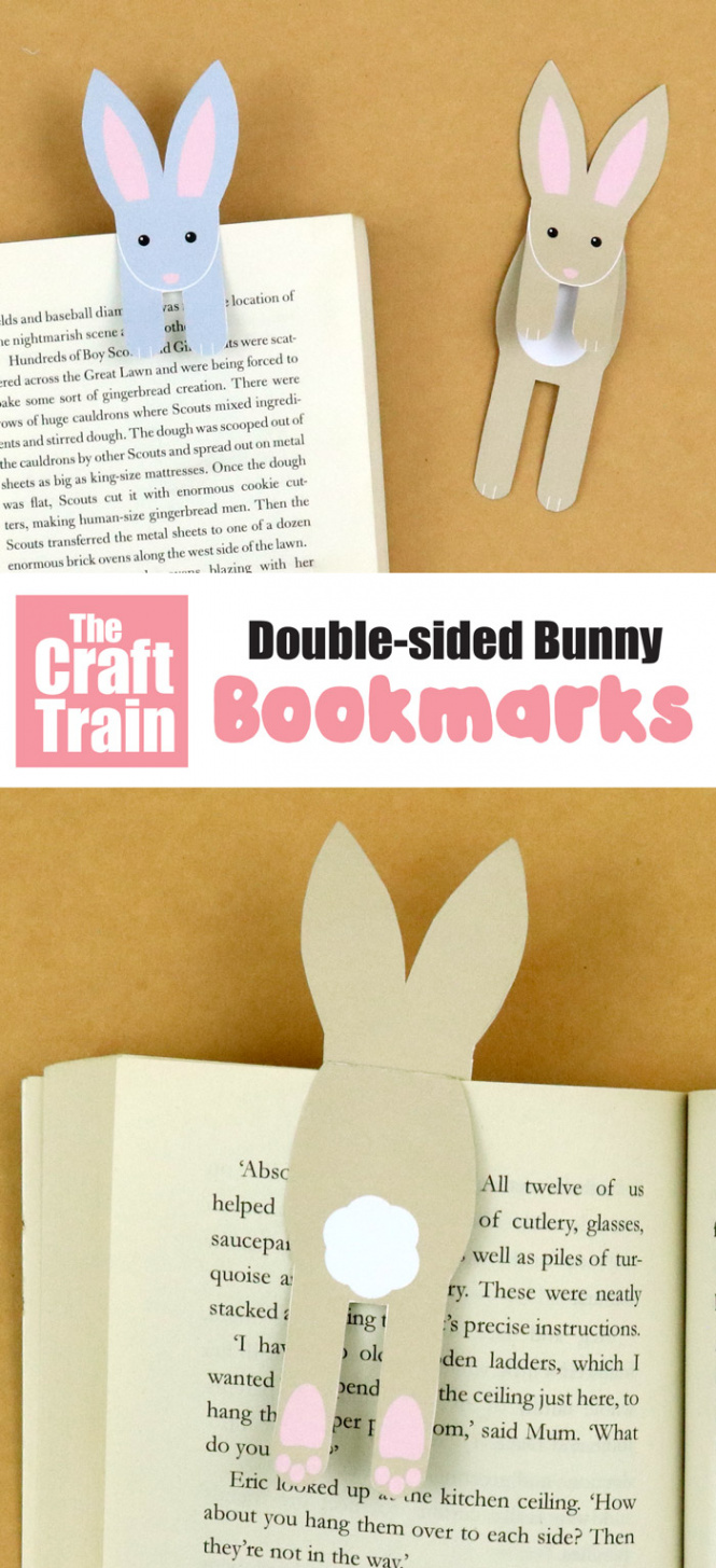 printable bunny bookmark - The Craft Train