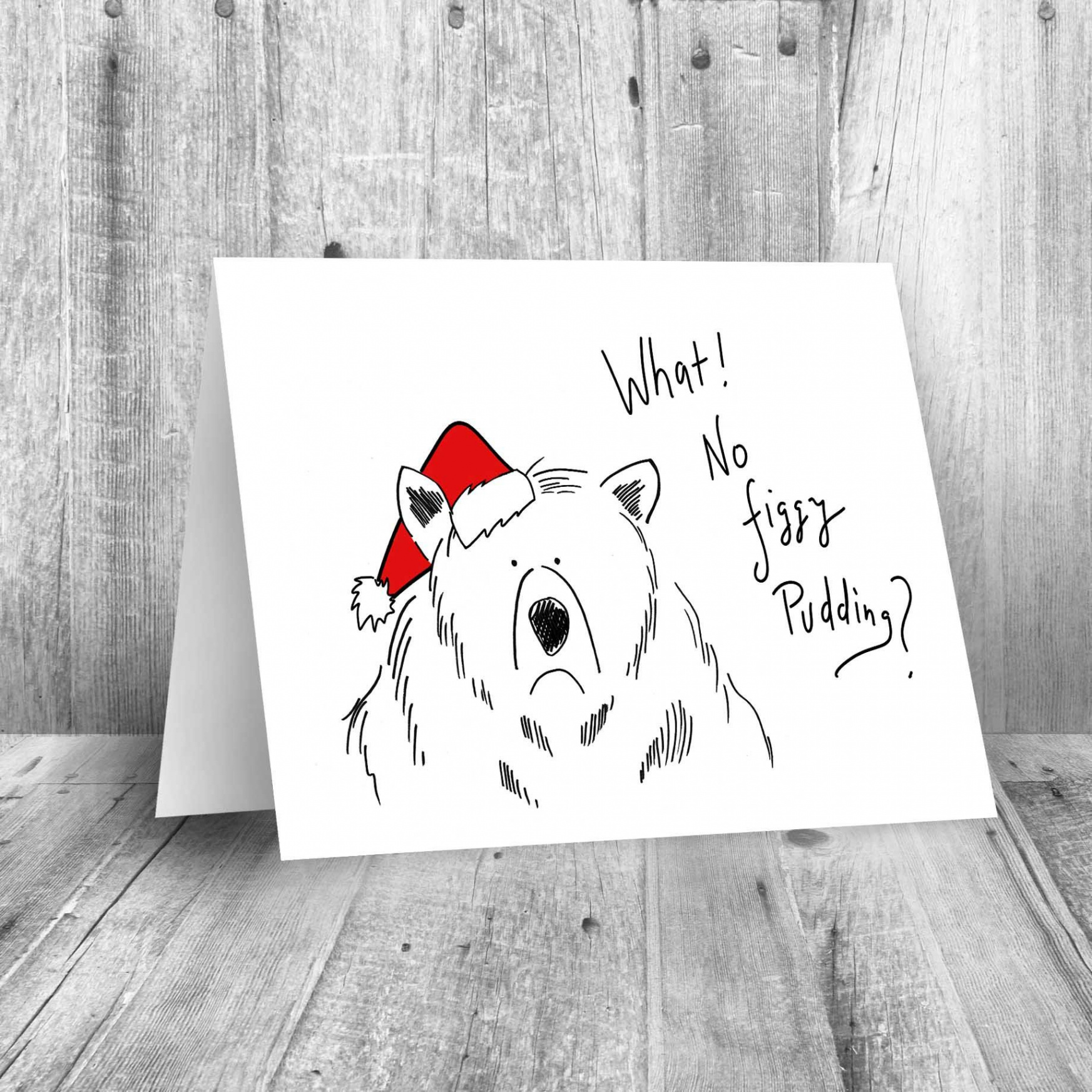 Printable Christmas Card Funny Santa Claus Bear Cards - Etsy