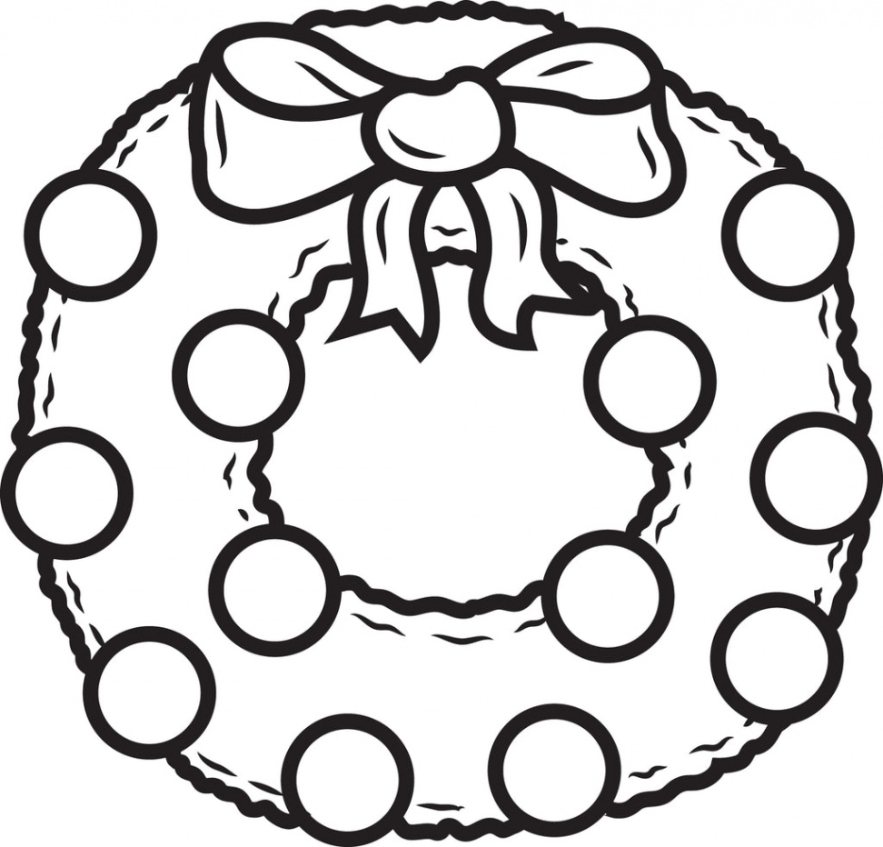 Printable Christmas Wreath Coloring Page for Kids # – SupplyMe