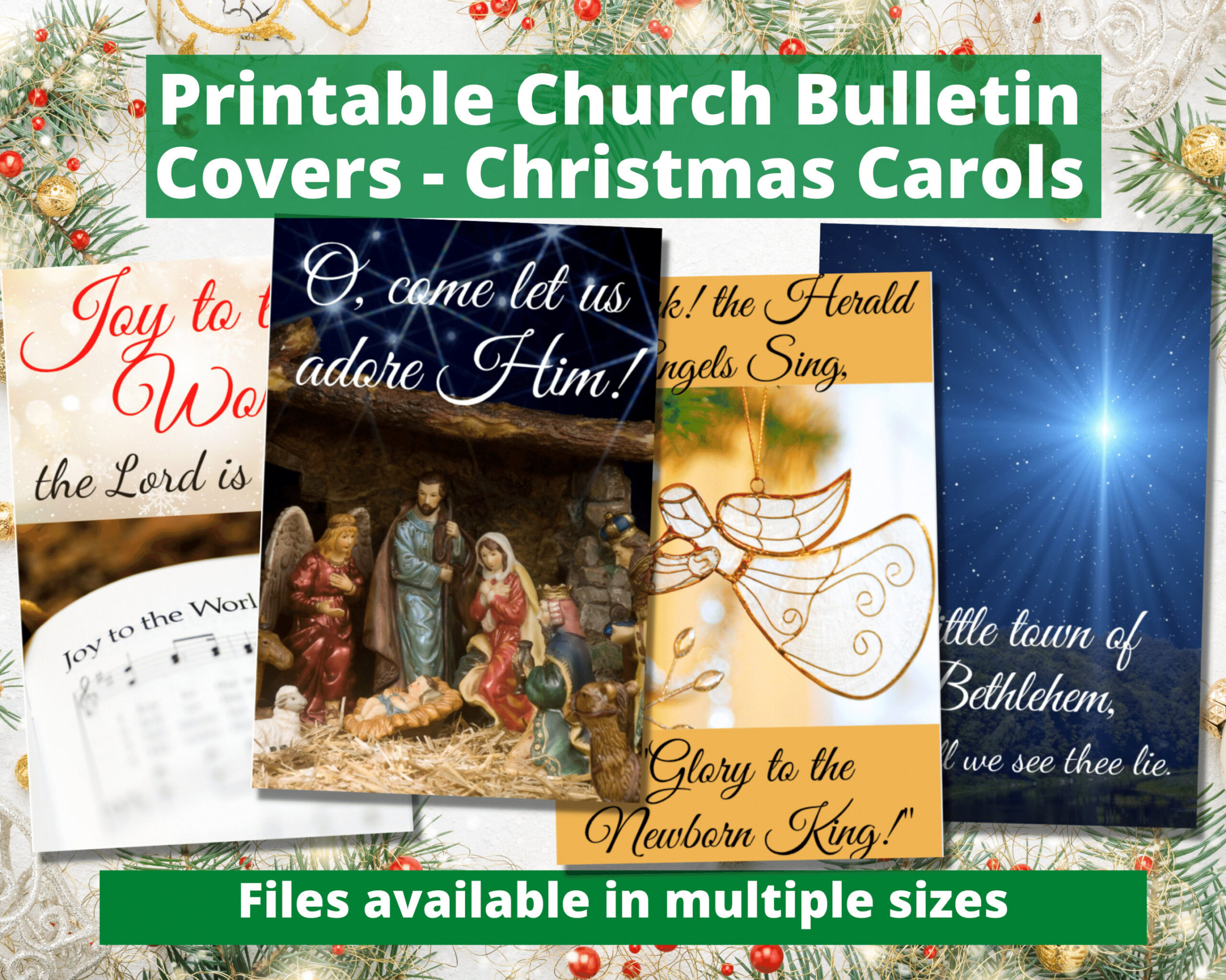 Printable Church Bulletin Covers Christmas Carols Multiple - Etsy