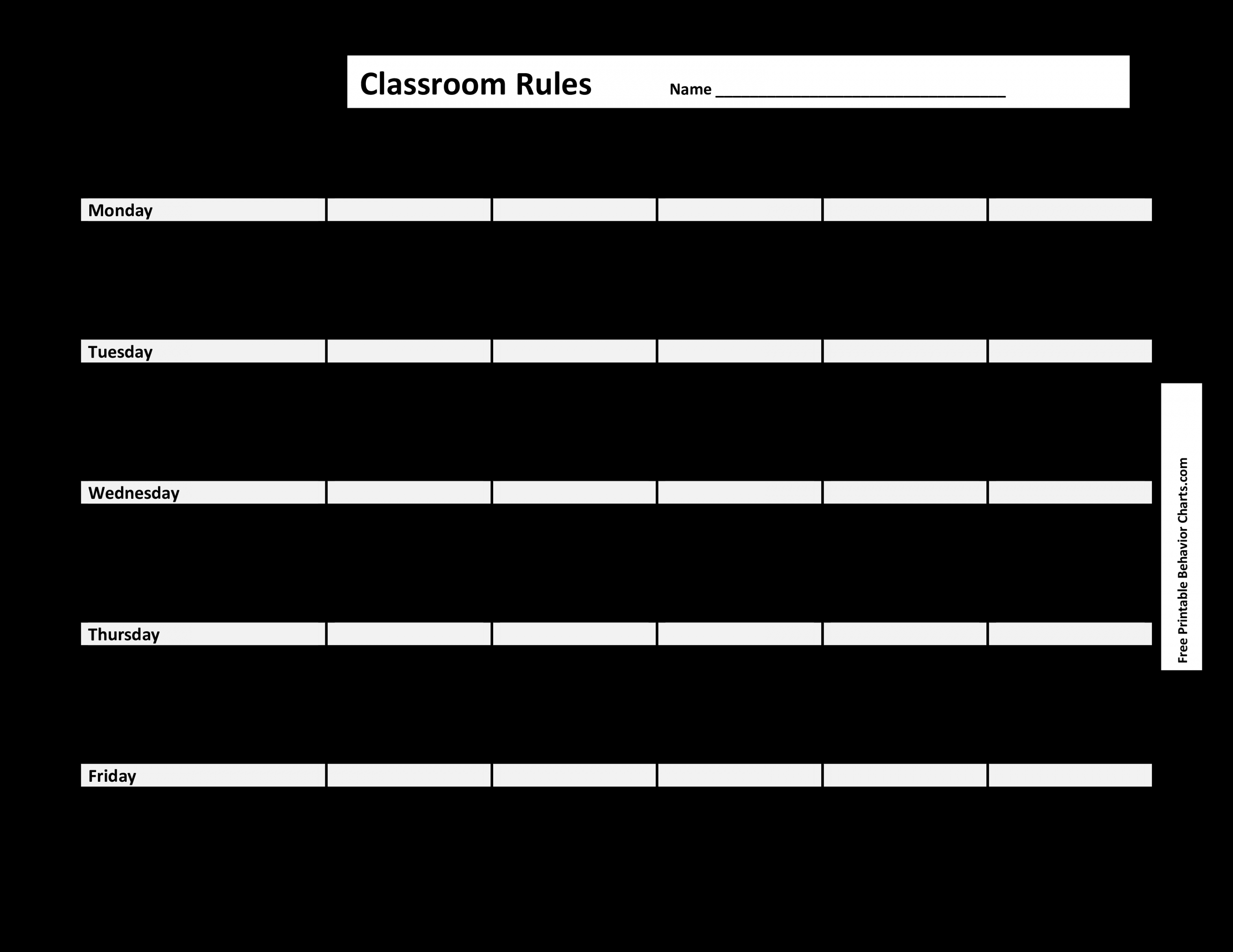 Printable Classroom Behavior Chart template  Templates at