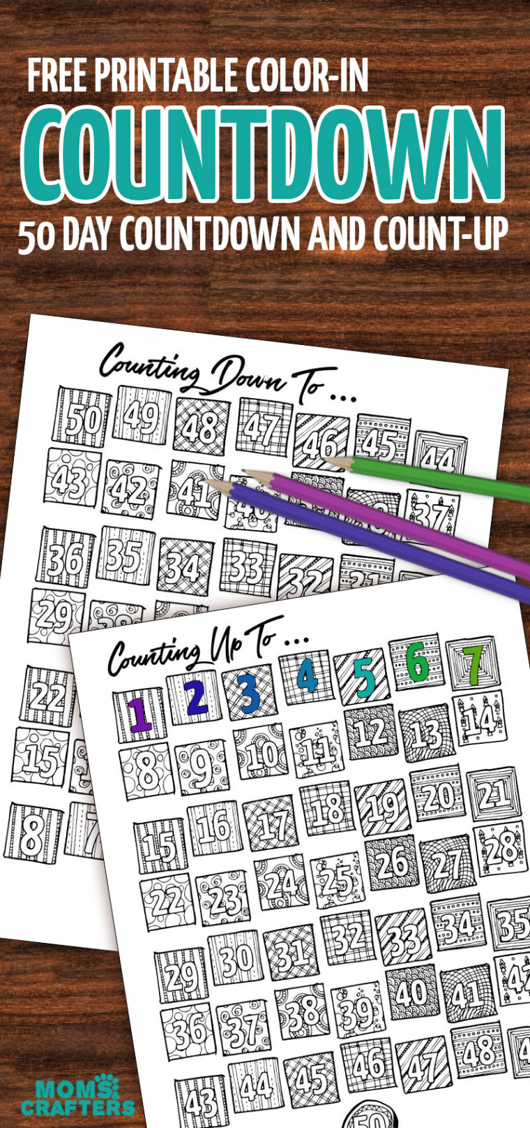 Printable Countdown Calendar and Progress Tracker - Color-in