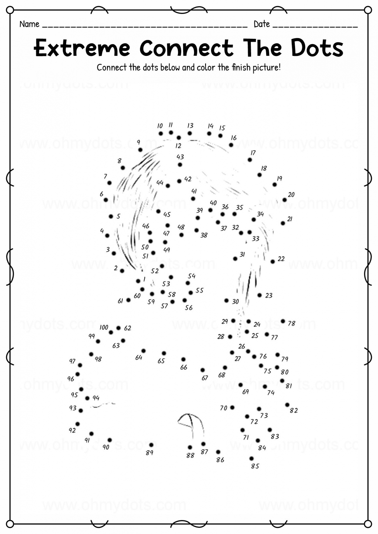 Printable Dot To Dot Worksheets -00 - Free PDF at worksheeto