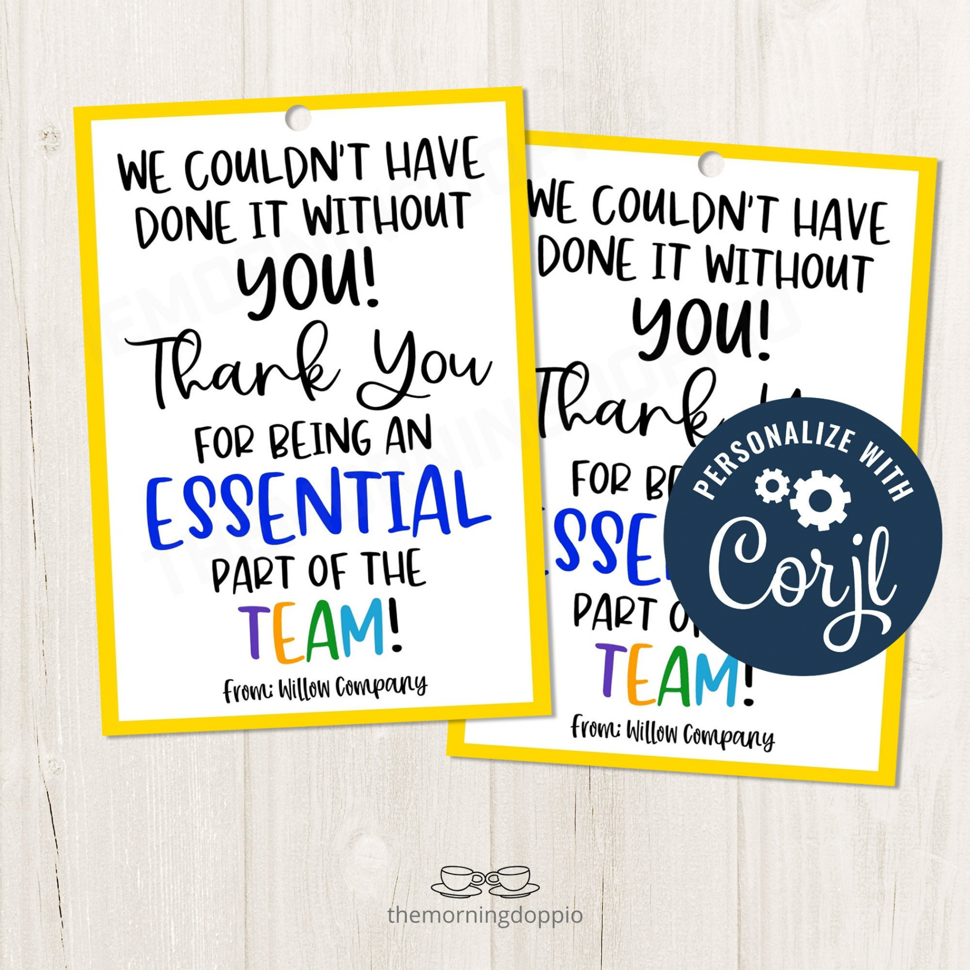 Printable/editable Employee Appreciation Tag, Back to Work