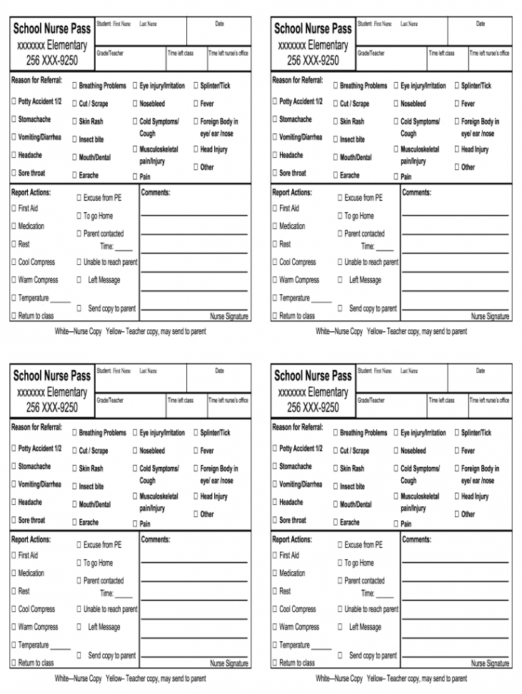 Printable Free Nurse Pass Template - Printable Templates Free