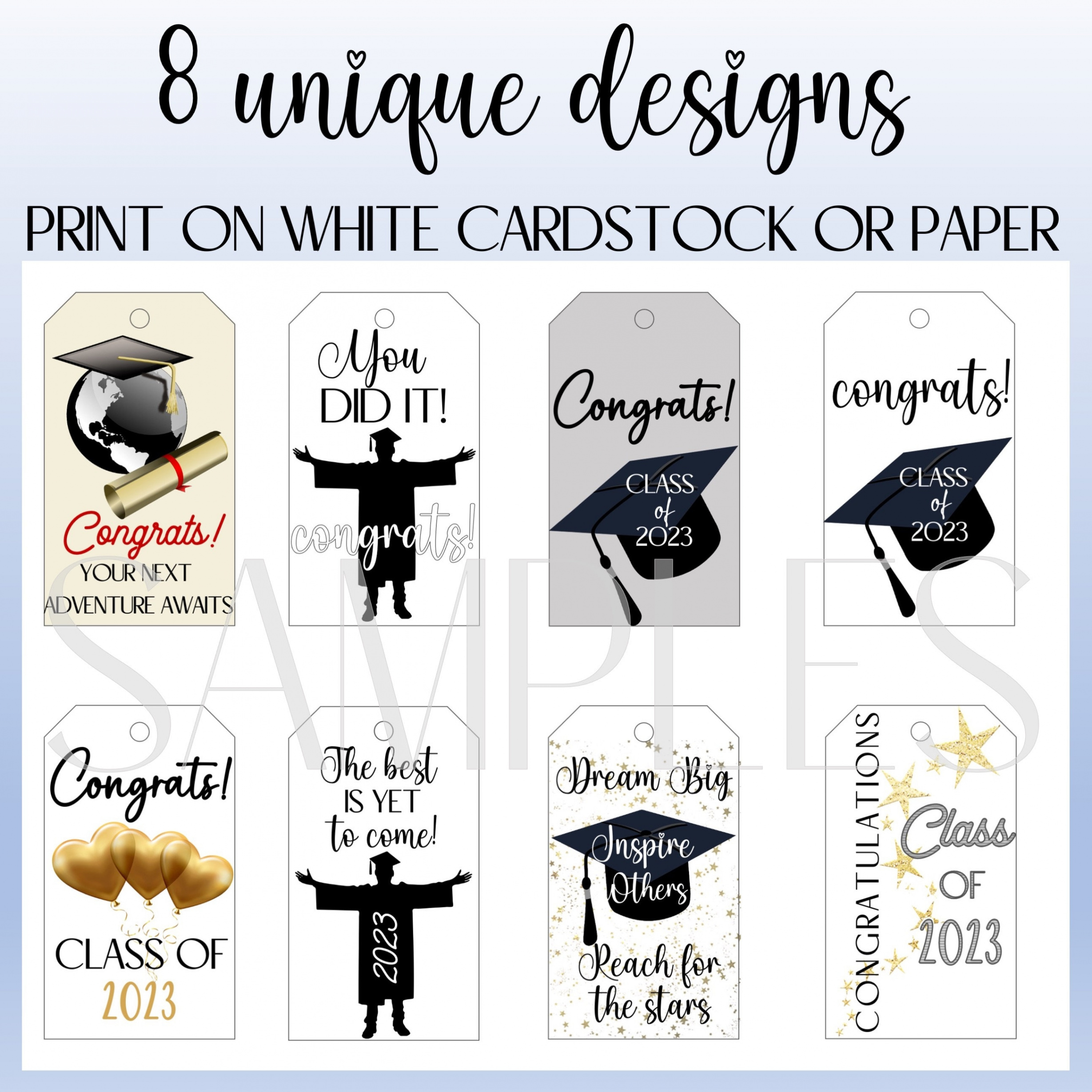 Printable Graduation Gift Tags Graduation Class of  Favor - Etsy