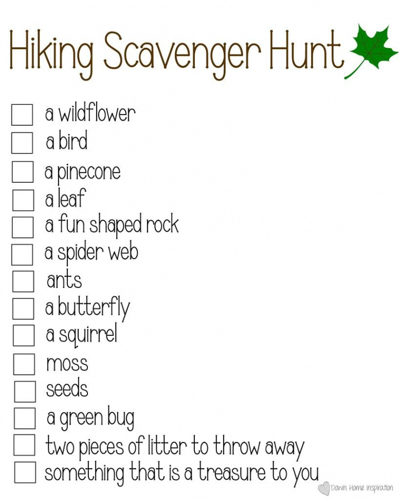 Printable Hiking Scavenger Hunt for Summer Fun - Down Home