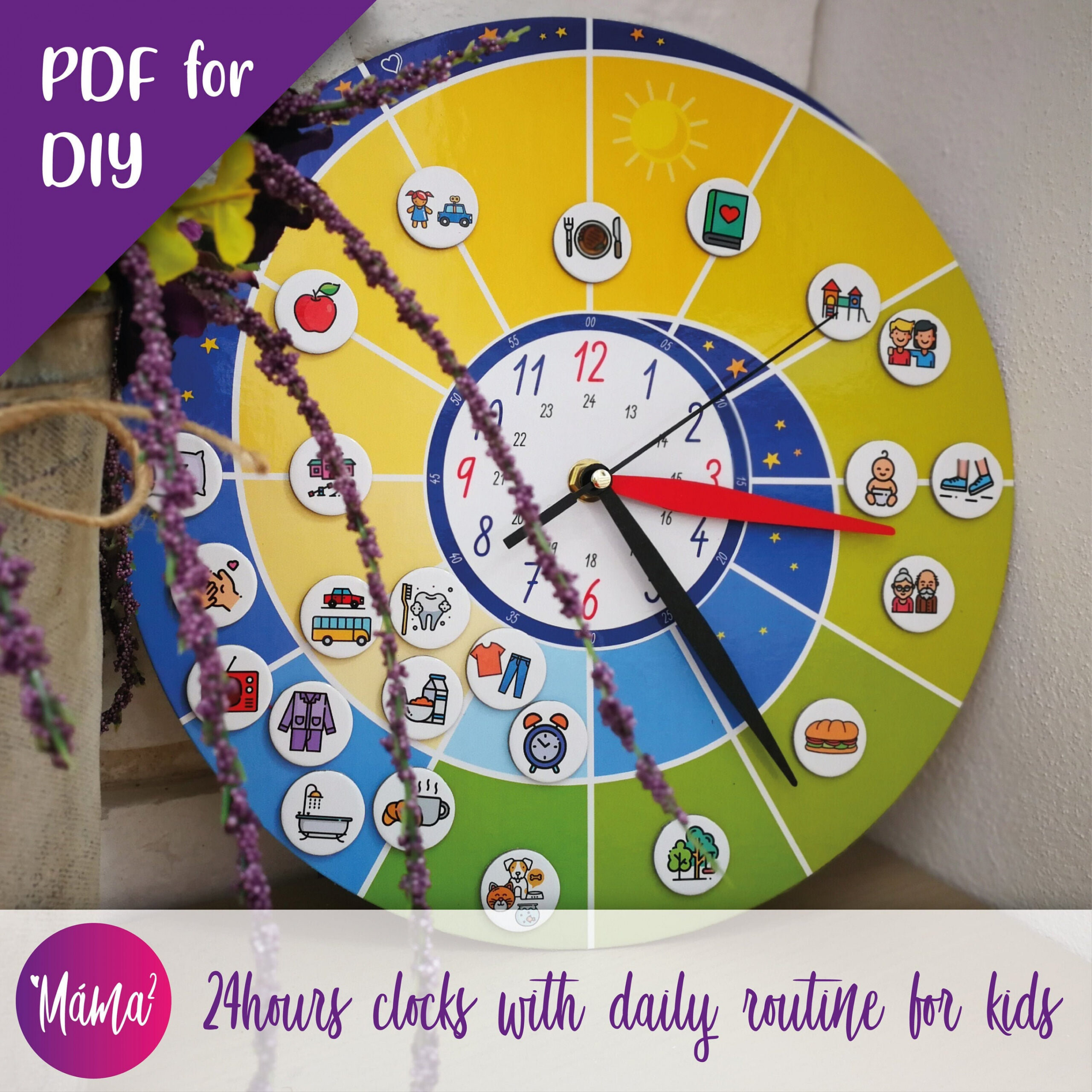 Printable hours Spiral Clocks With Customizable Daily - Etsy