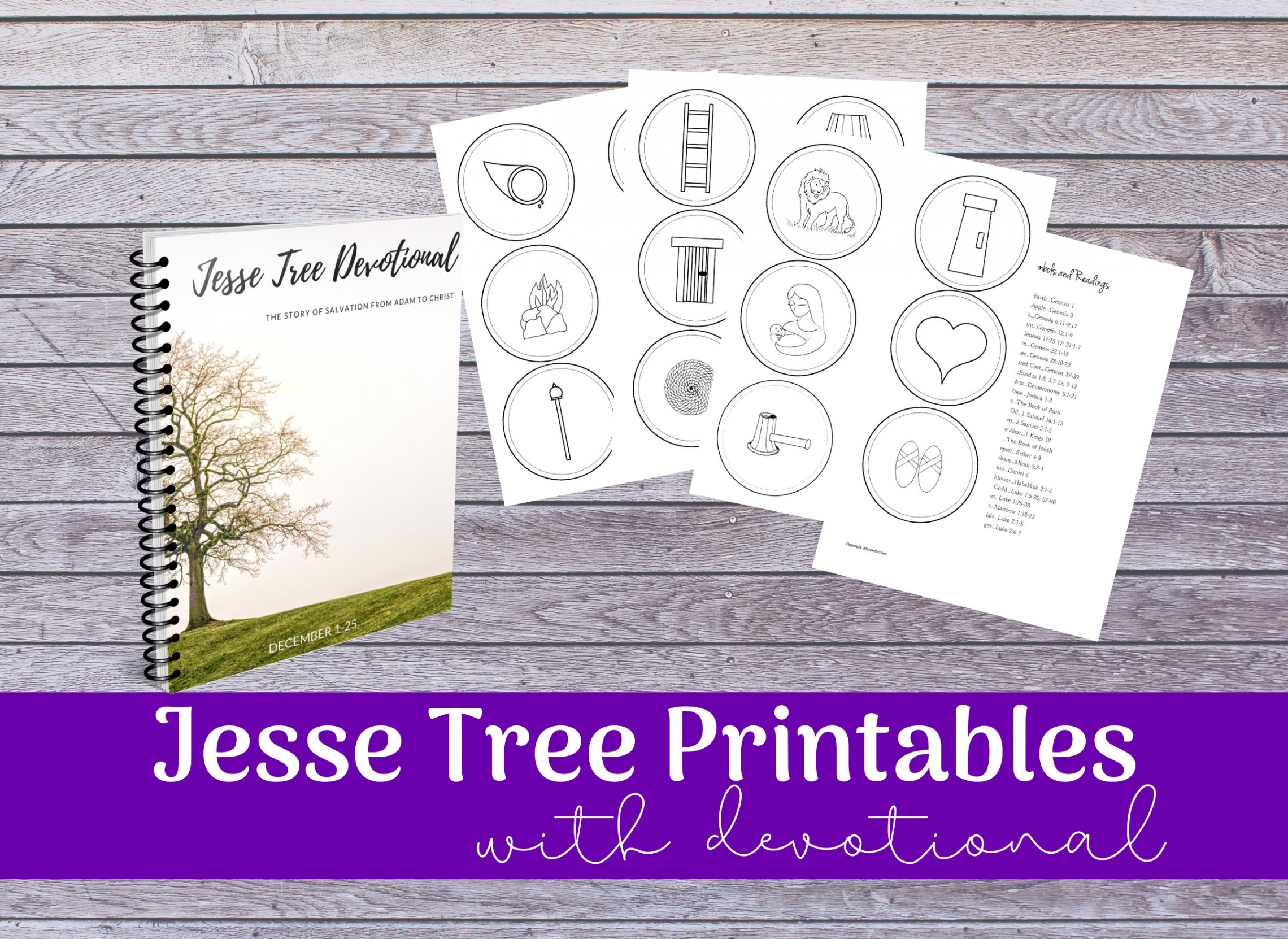 Printable Jesse Tree Ornaments and Devotional: Advent Family - Etsy