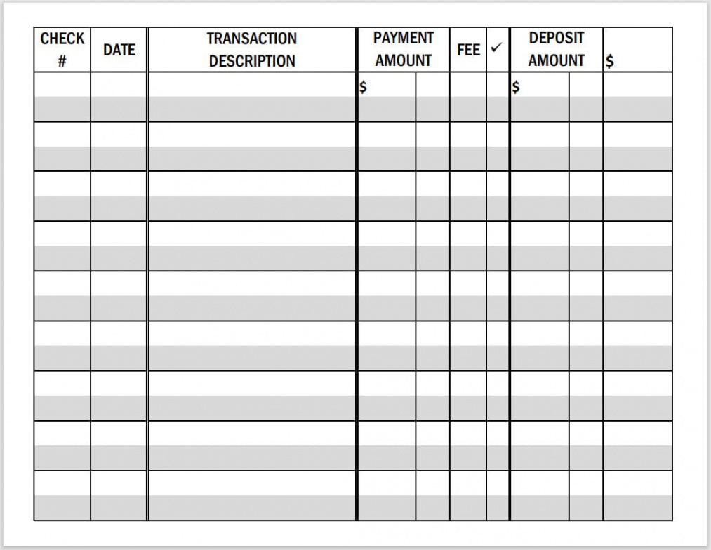 Printable LARGE PRINT Checkbook Register, PDF File, Prints