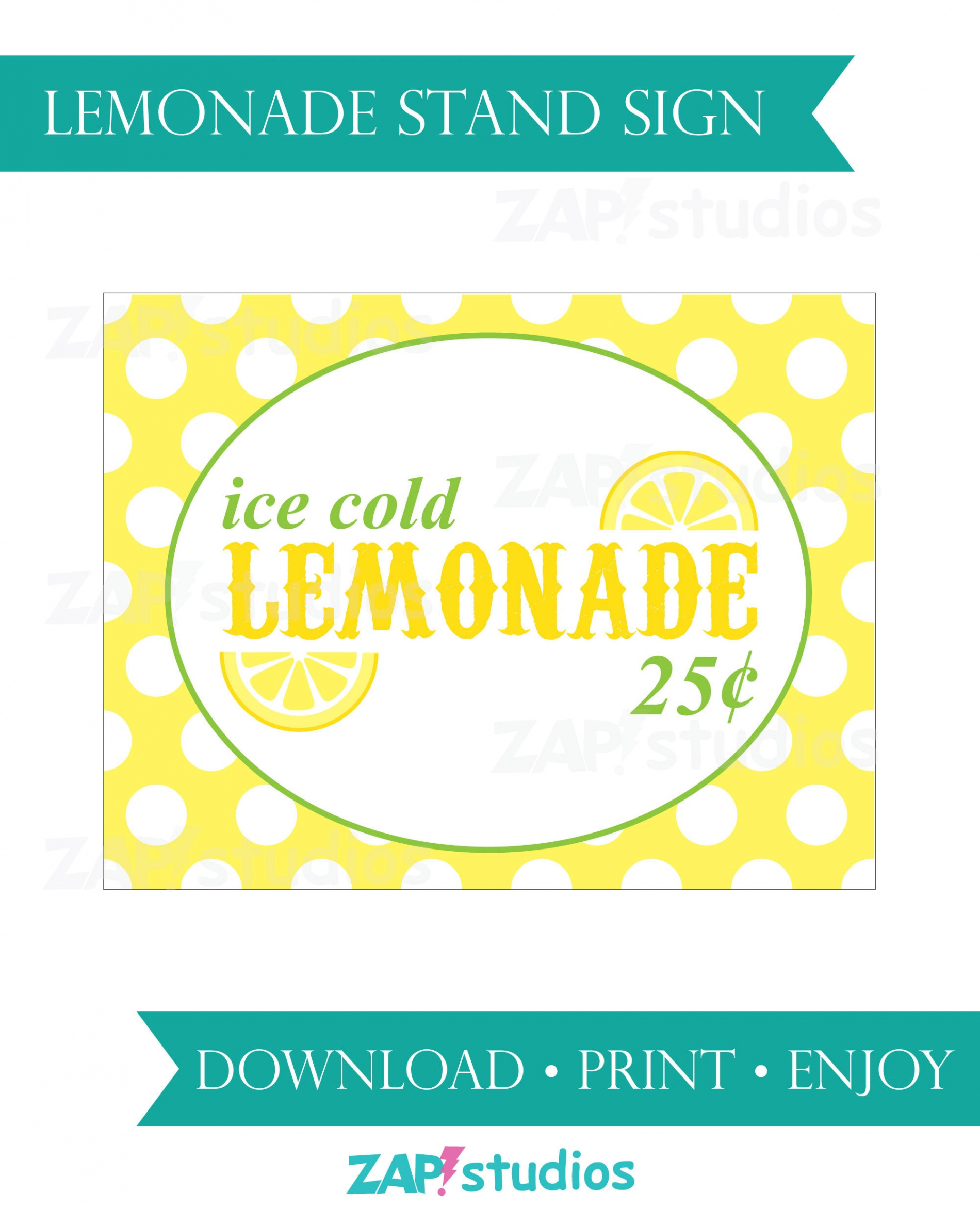 Printable Lemonade Stand Sign DIY Lemonade Stand Kids - Etsy UK