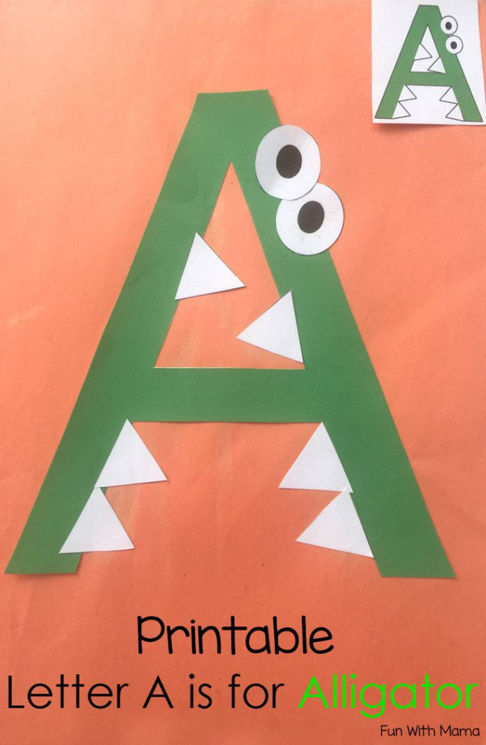 Printable Letter A Crafts A is for Alligator  Letter a crafts