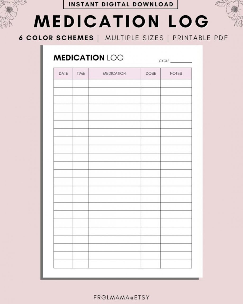 Printable Medication Tracker Monthly Medication Tracker Printable