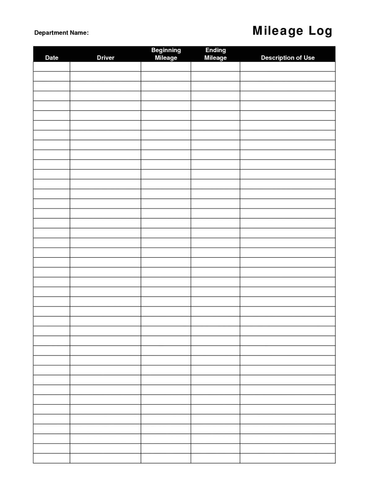 Printable+Mileage+Log+Template  Mileage log printable, Business