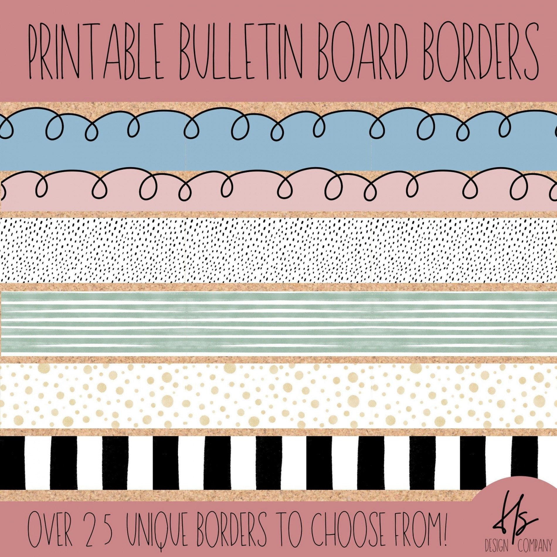 PRINTABLE Modern Colorful Bulletin Board Borders Printable