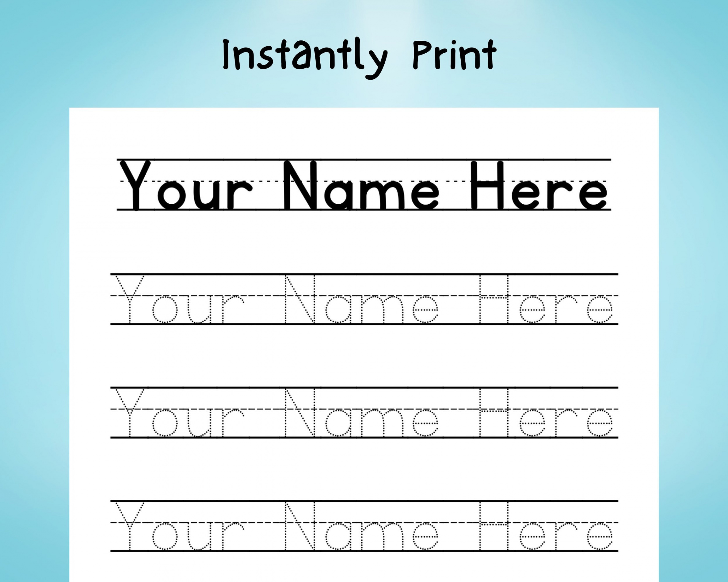 Printable Name Tracing Worksheets Custom Handwriting Practice