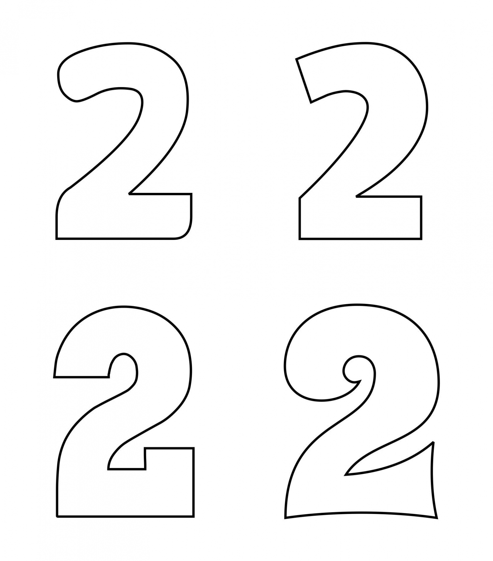 Printable Number  Outline  Printable numbers, Template printable