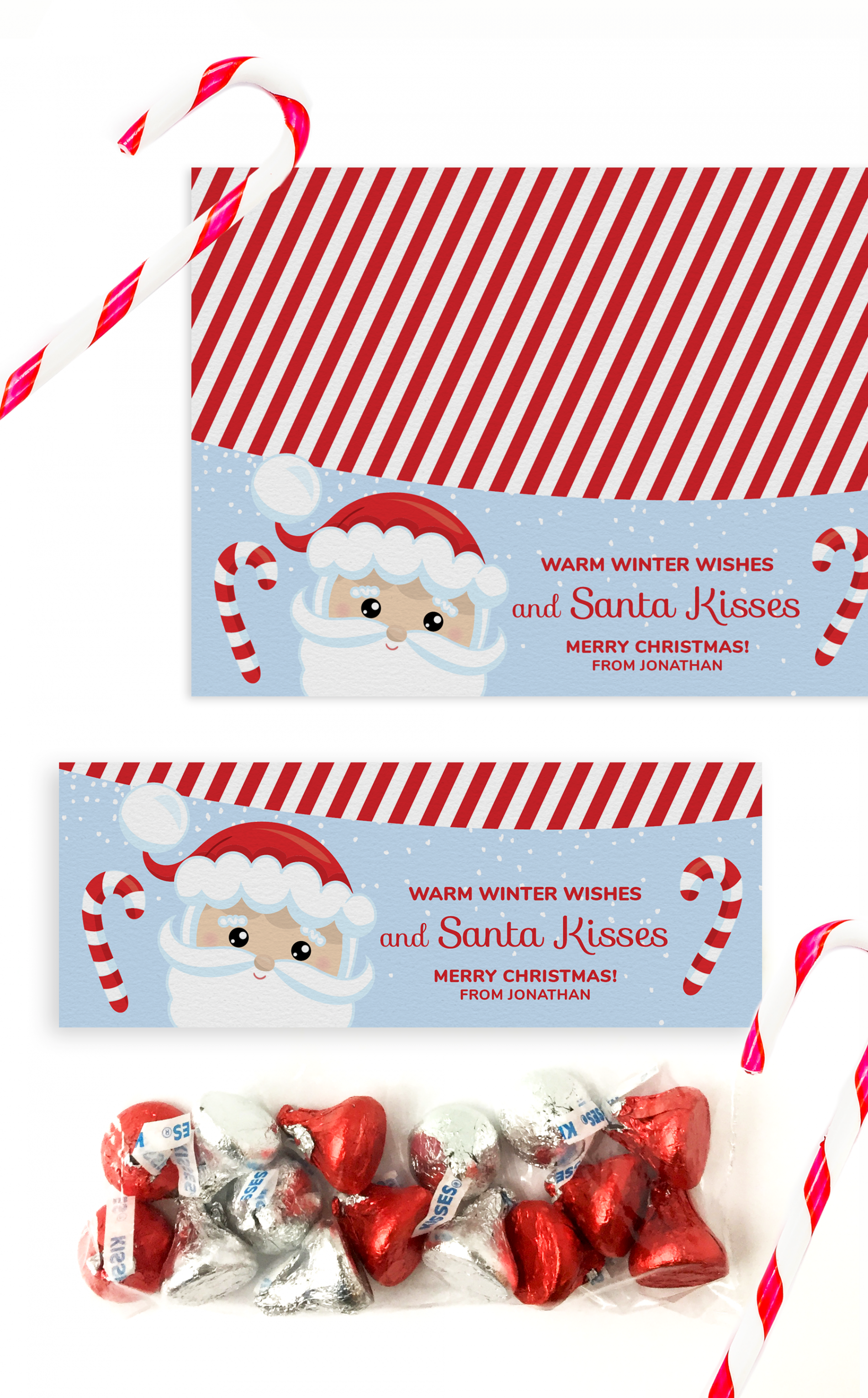 Printable Santa Christmas Treat Bag Toppers  DIY Gift Idea for