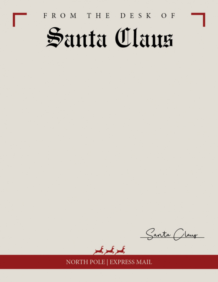 Printable Santa Letterhead Templates -  FREE Printables