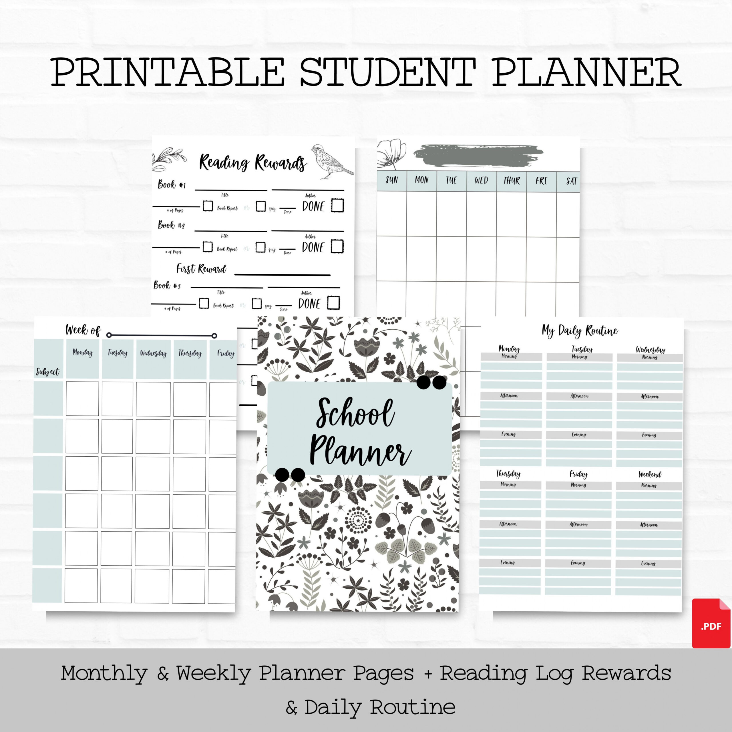 Printable Student Planner - Homeschool Planner - Cute Sketch Kid School  Planner