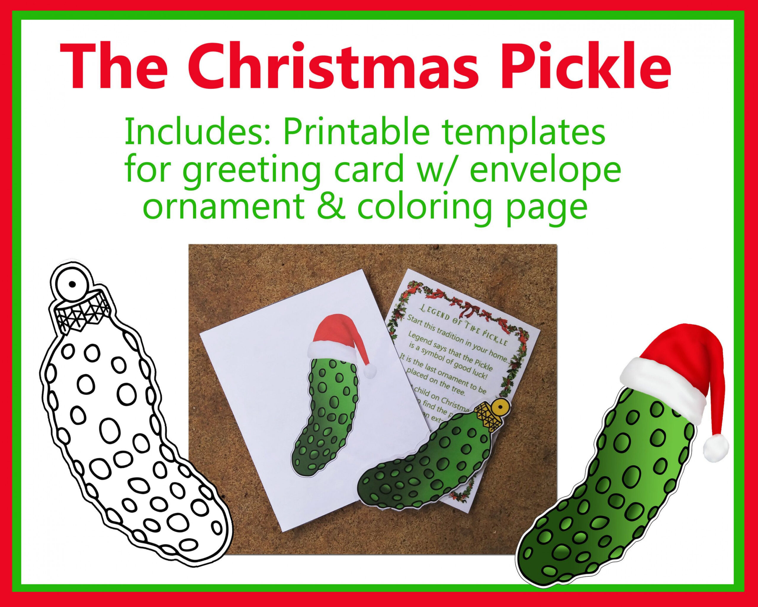 PRINTABLE the Christmas Pickle Legend Coloring Page - Etsy