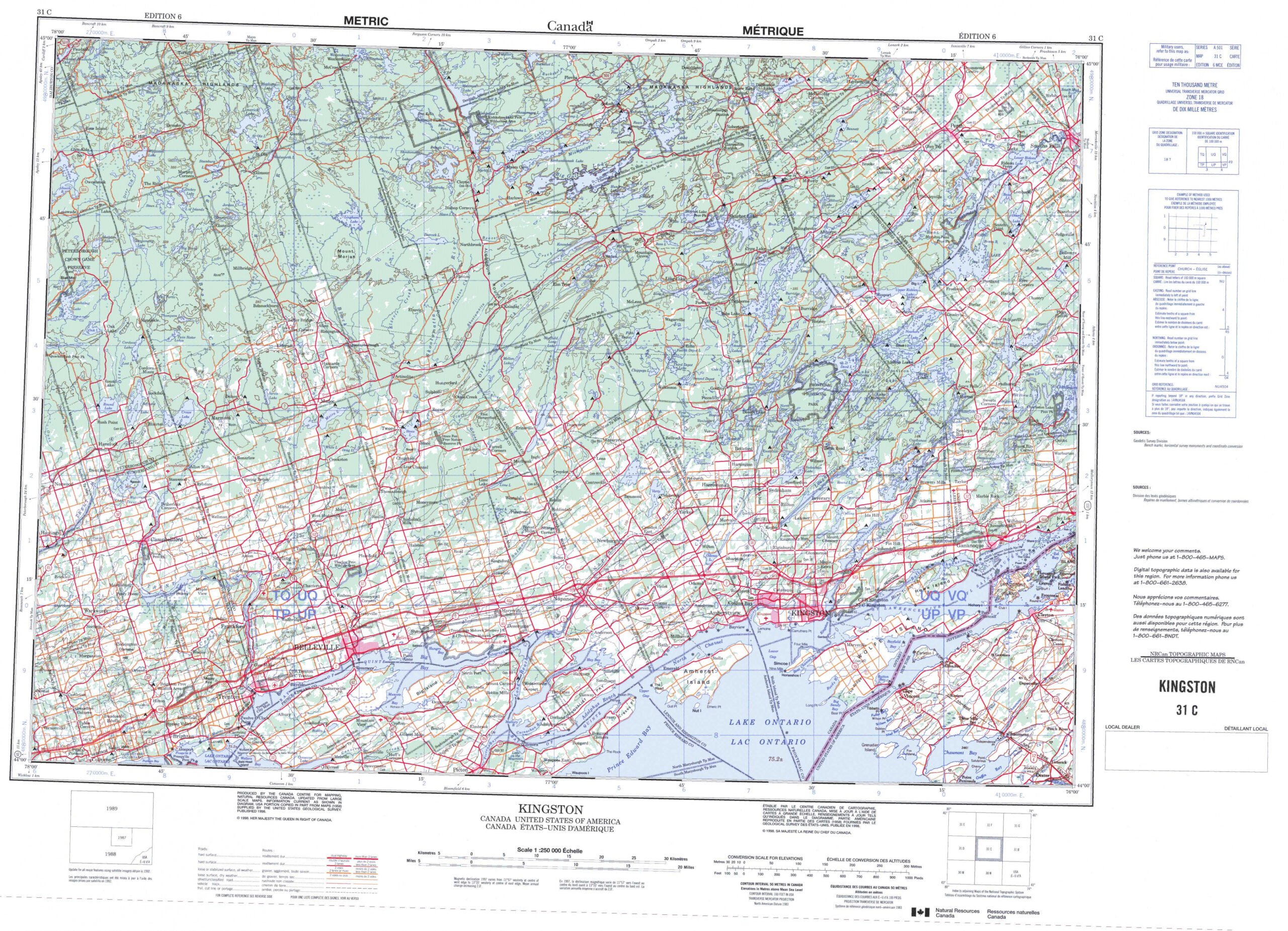 Printable Topographic Map of Kingston C, ON