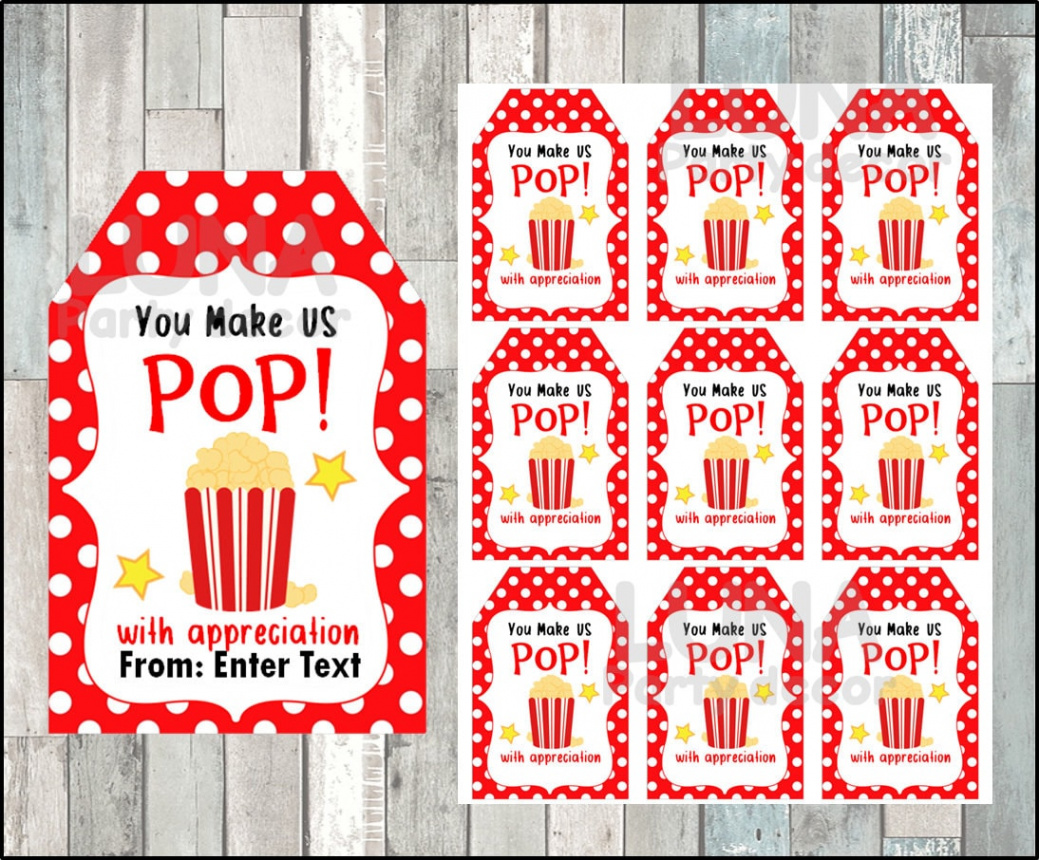 Printable You Make US Pop With Appreciation Gift Tags Diy - Etsy