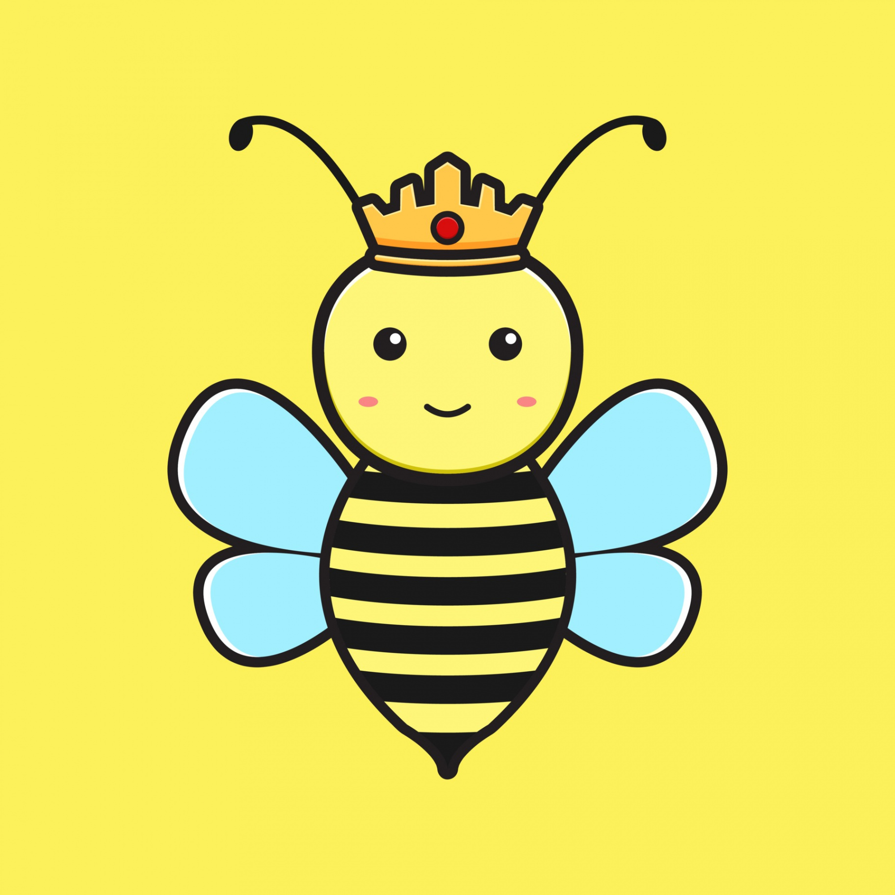 Queen bee mascot cartoon icon vector illustration  Vector